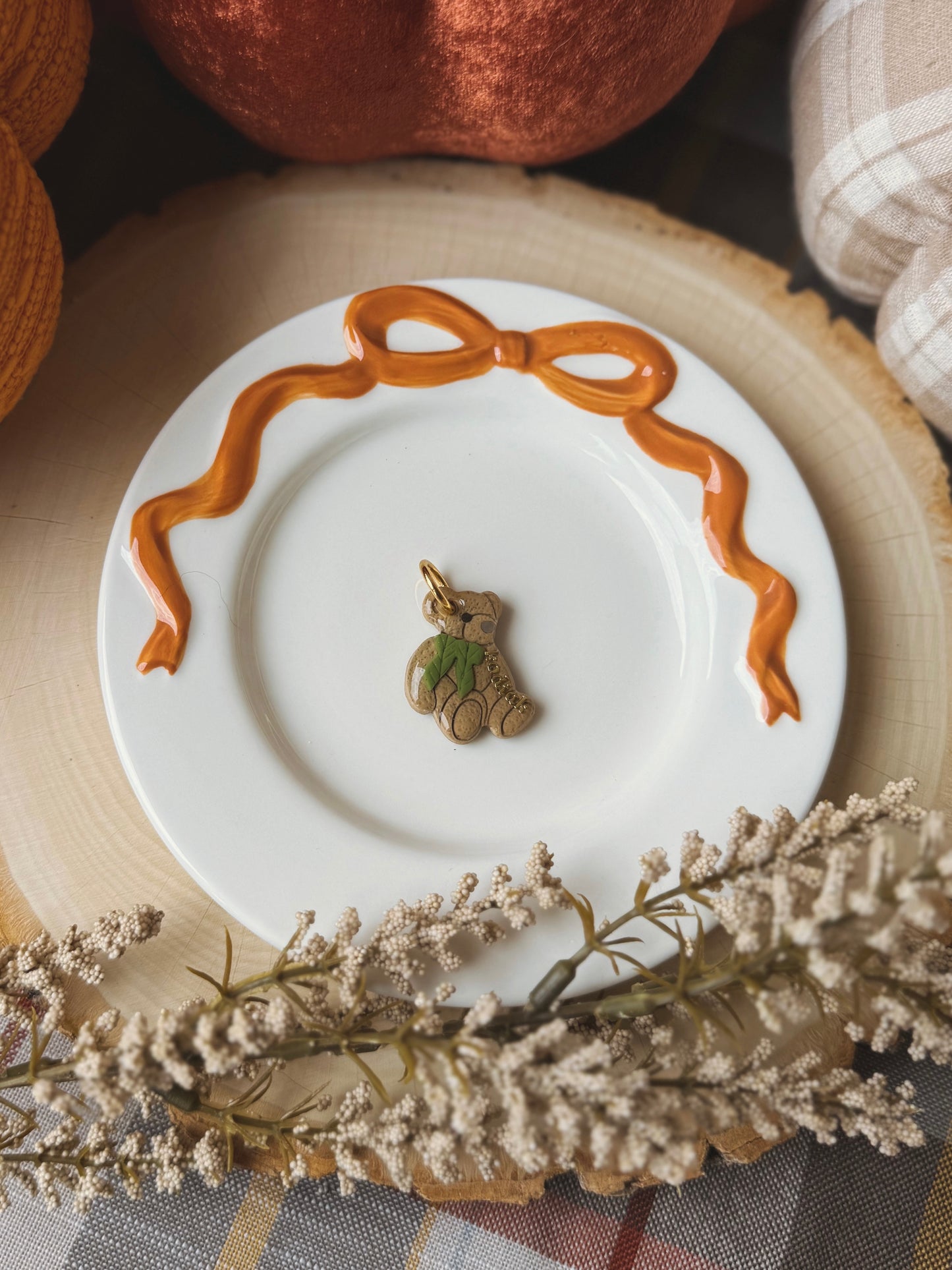 cozy teddy | clay pet id tag