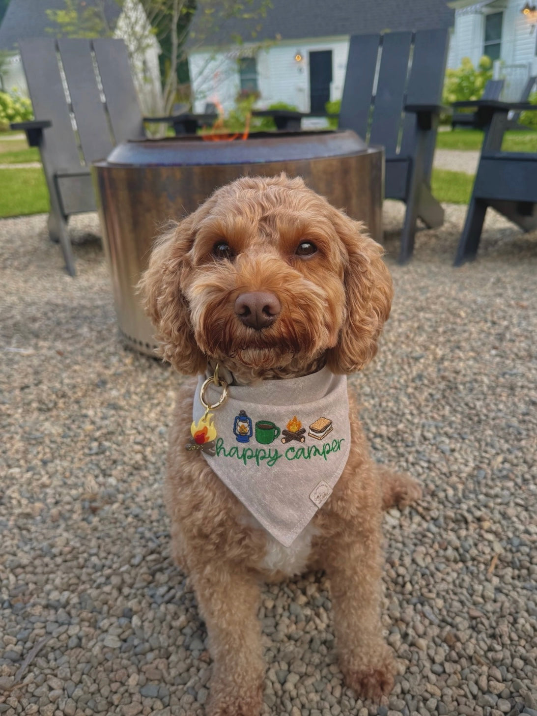 campfire | clay pet id tag