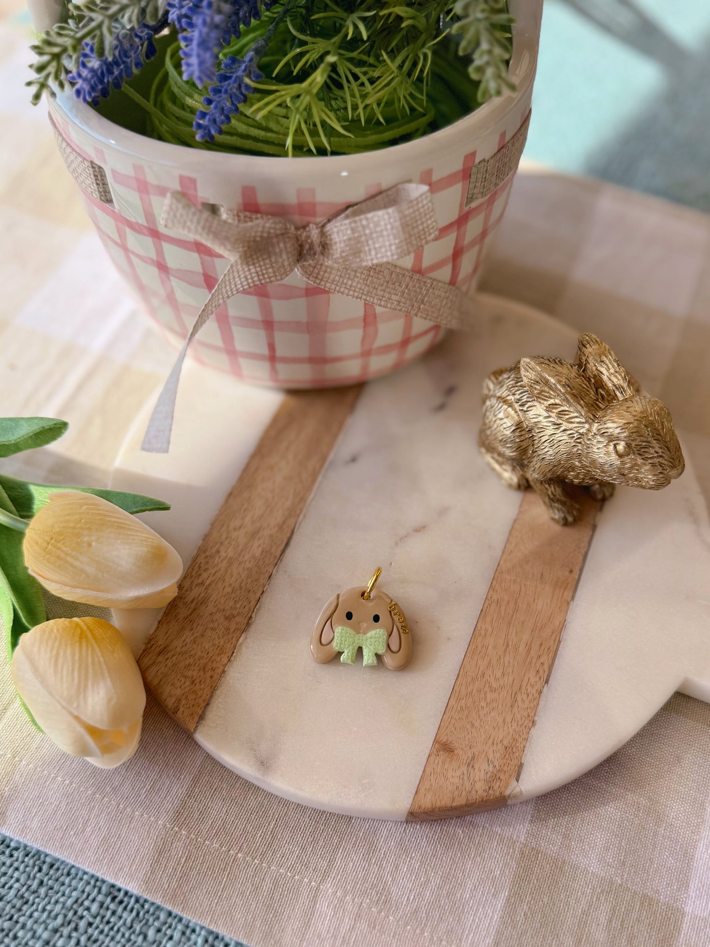 floppy bunny | clay pet id tag