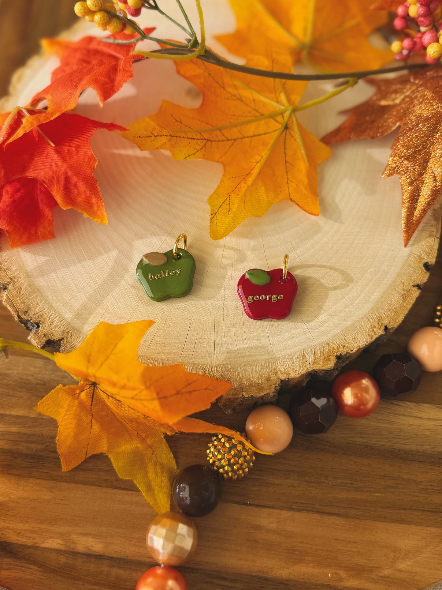 crisp apple | clay pet id tag
