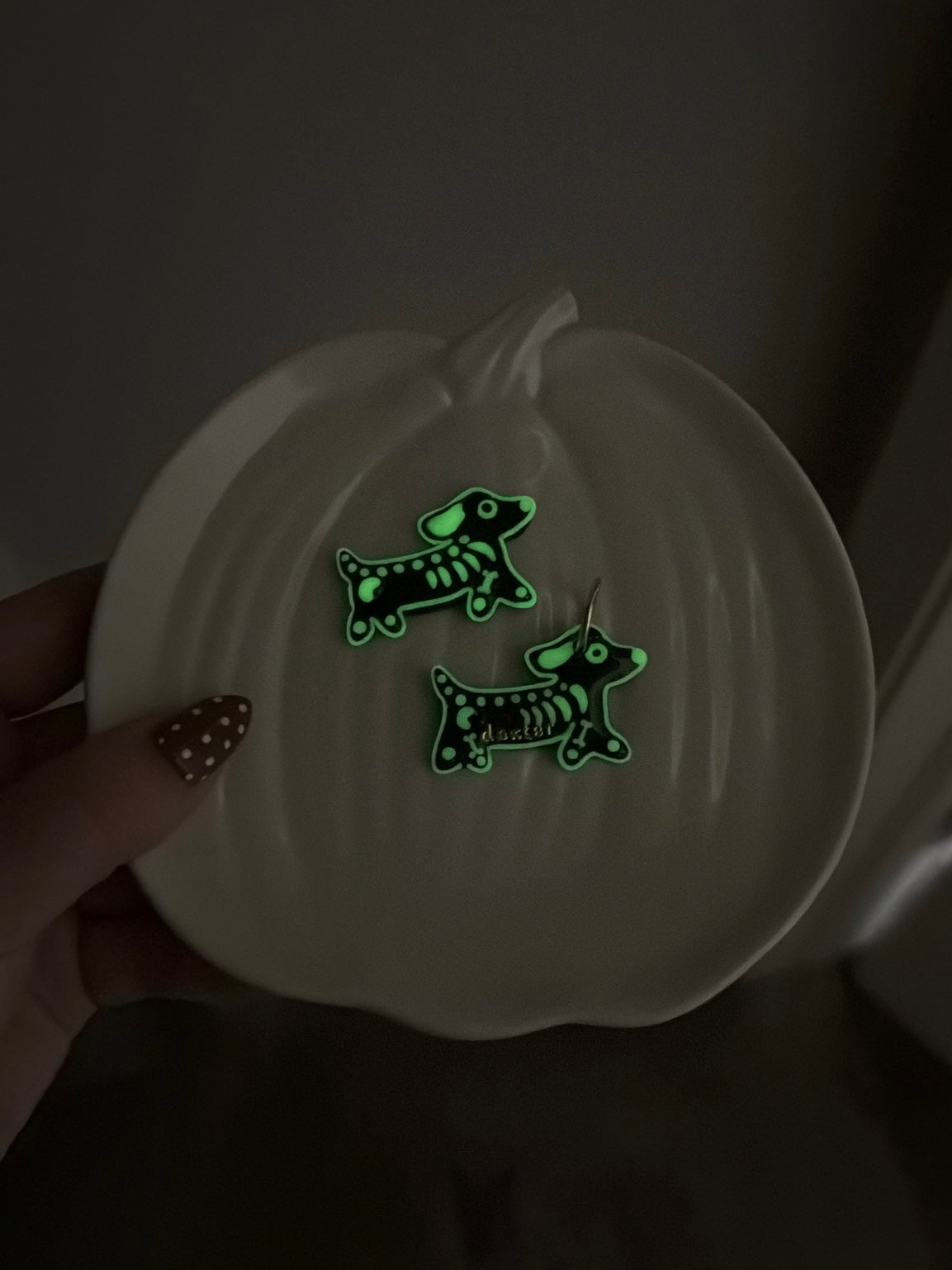 HalloWEENIE | GLOW in the dark clay pet id tag