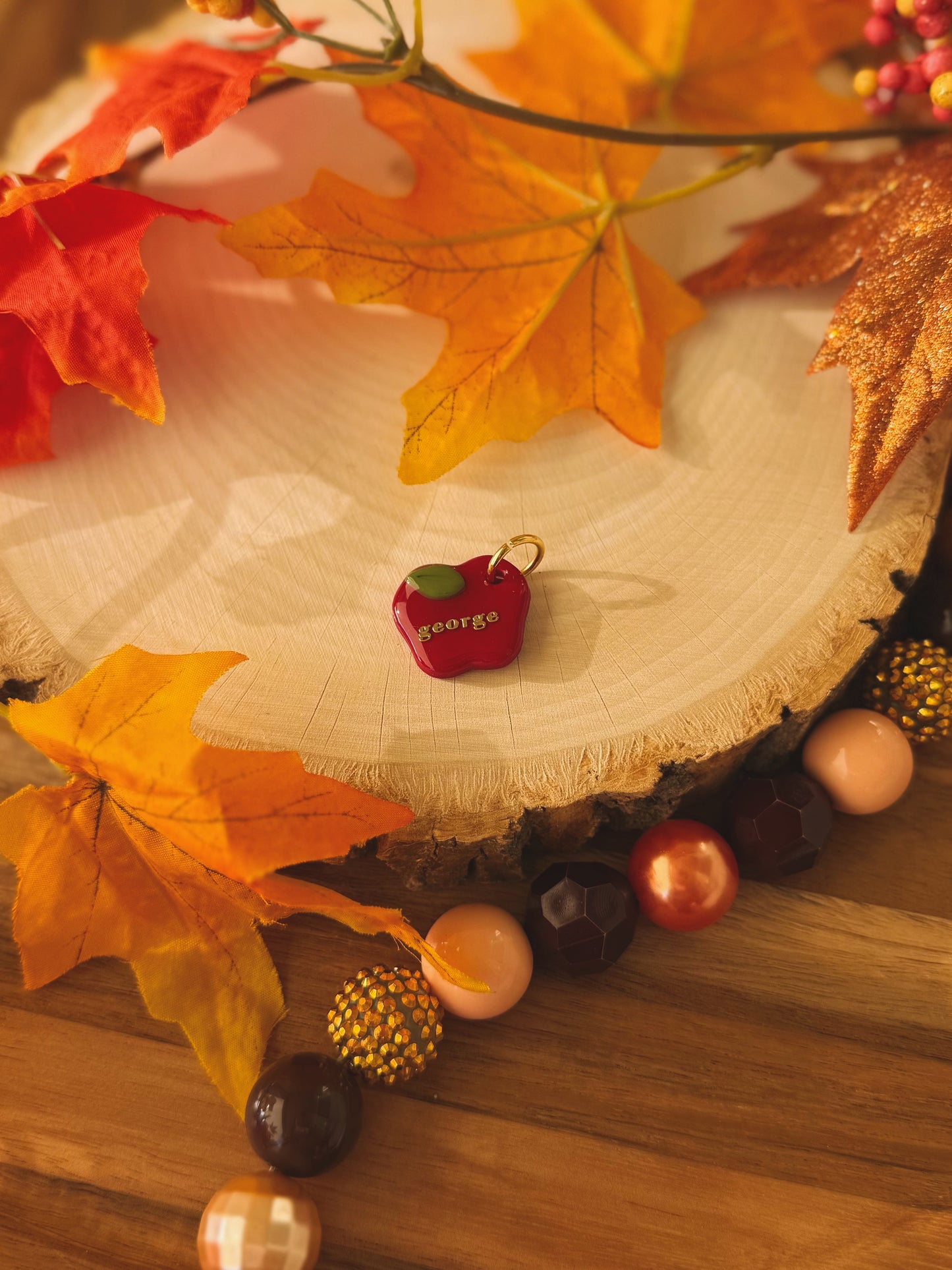 crisp apple | clay pet id tag