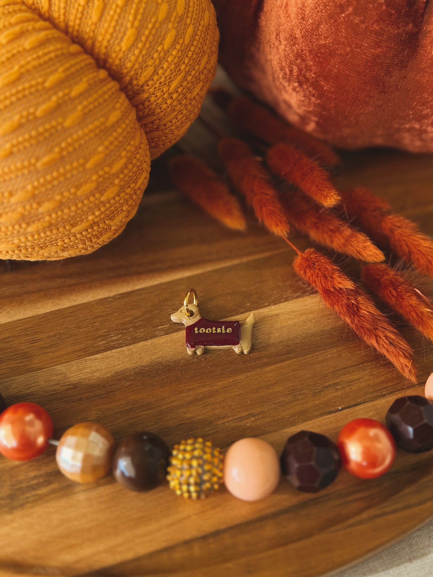 cozy doxie | clay pet id tag