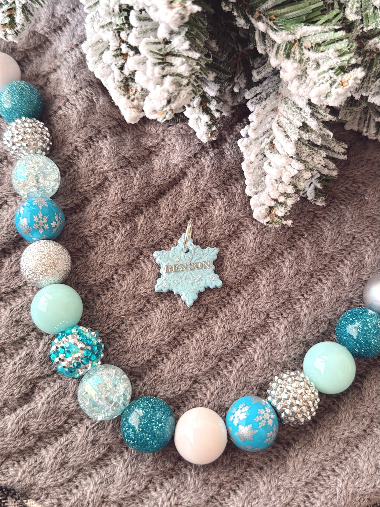 snowflake | clay pet id tag