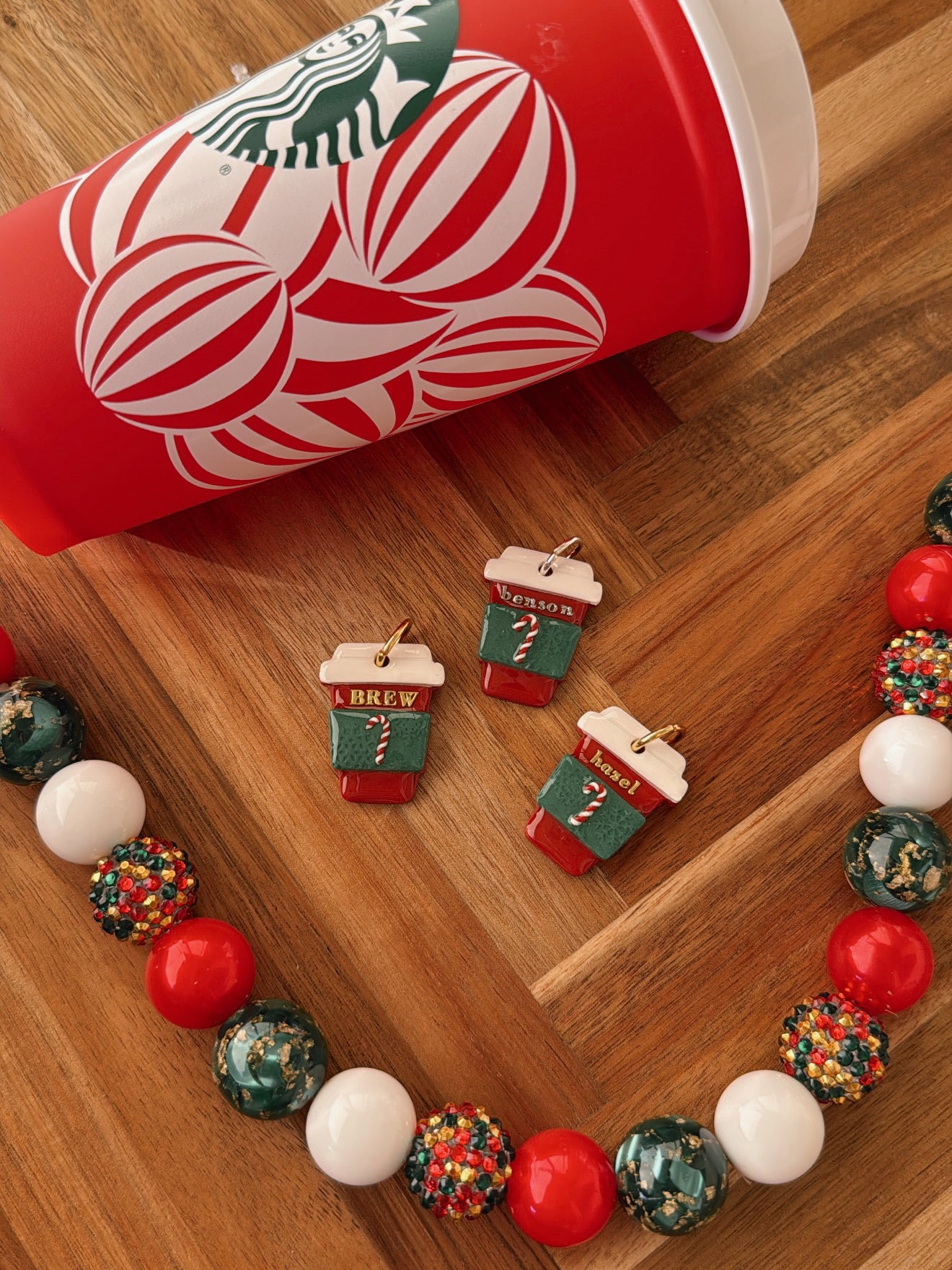 peppermint mocha | clay pet id tag