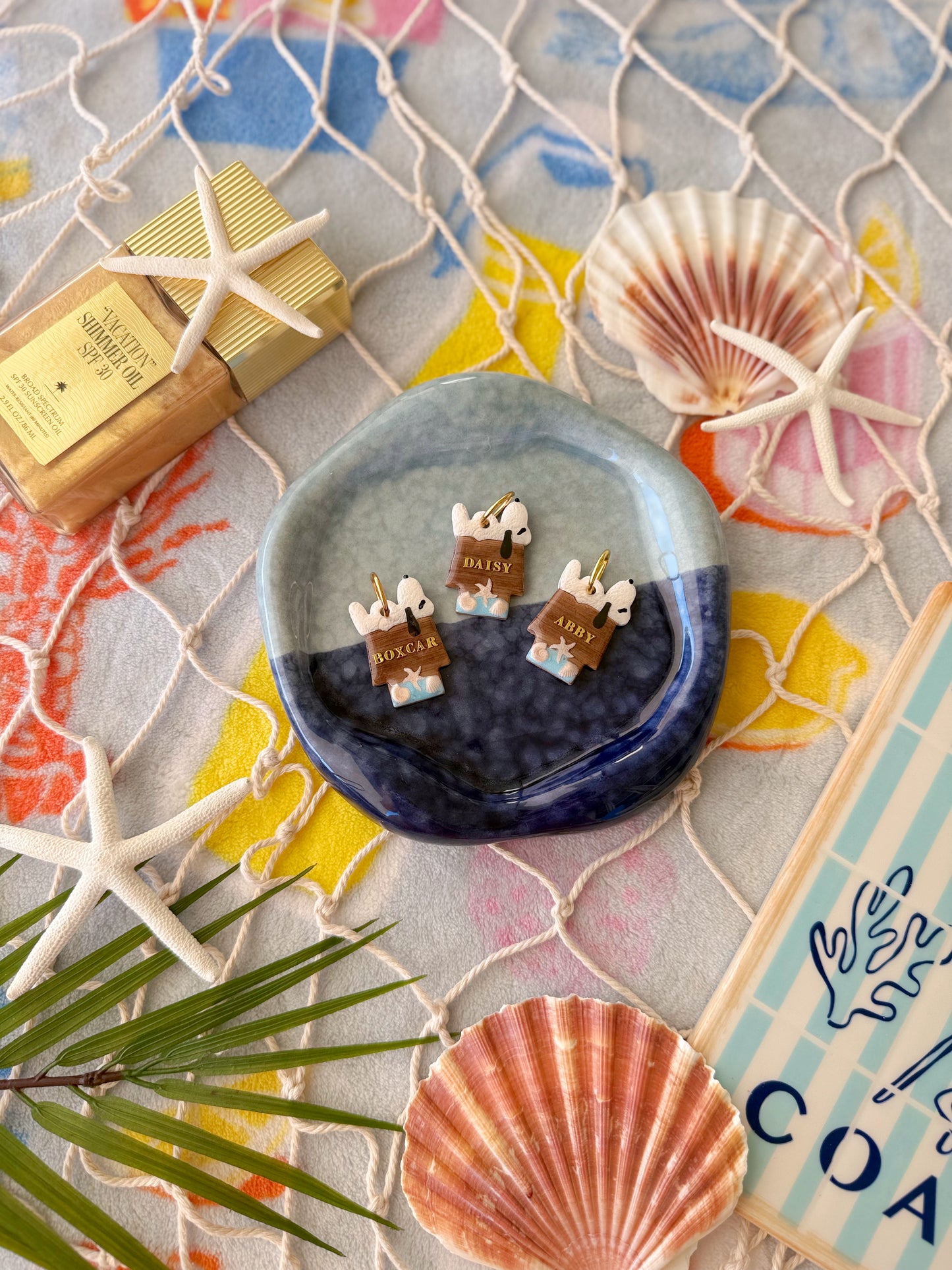Beagle beach house | Clay pet id tag