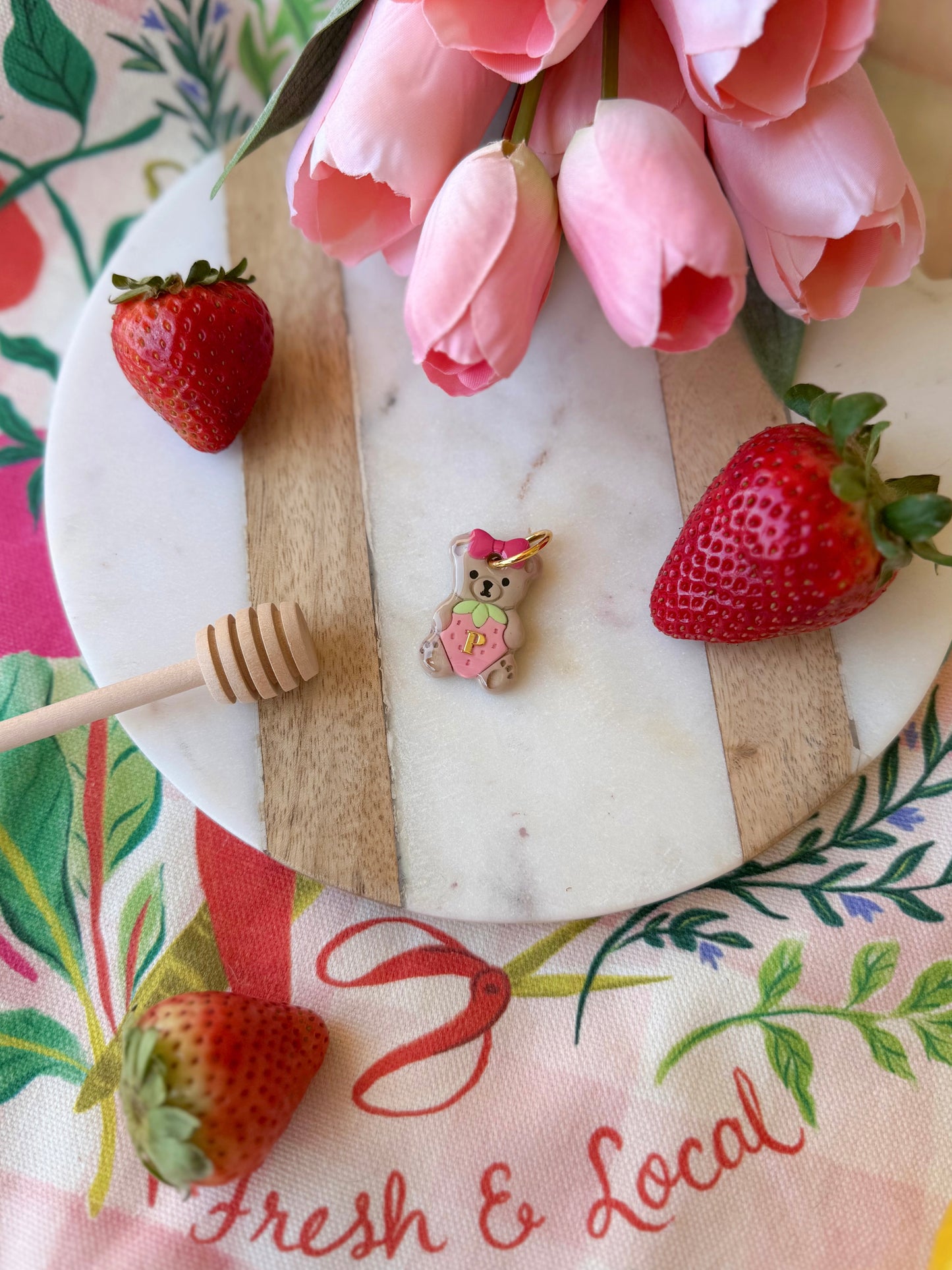 StrawBEARY | clay pet id tag