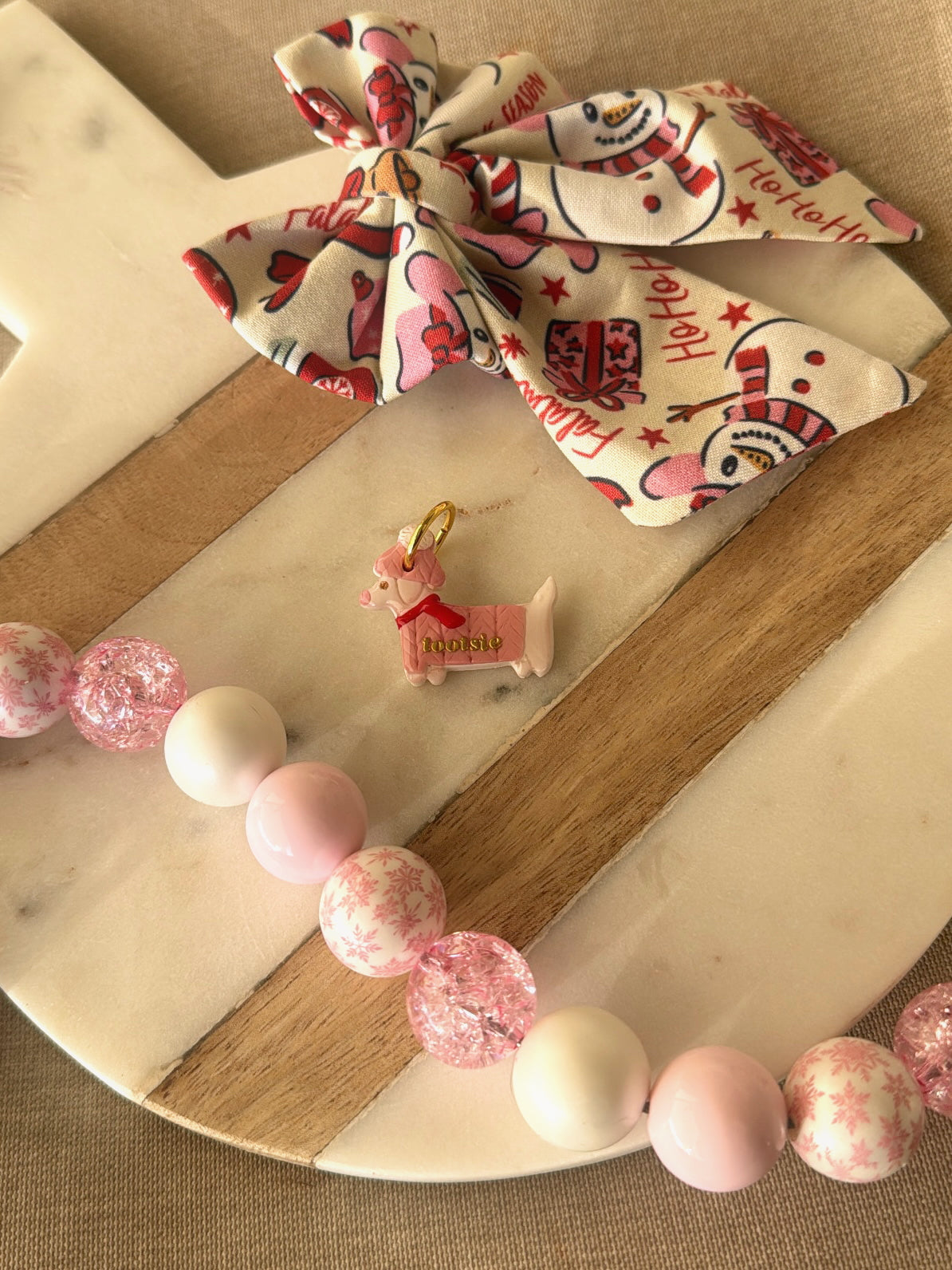 PINKmas | clay pet id tag