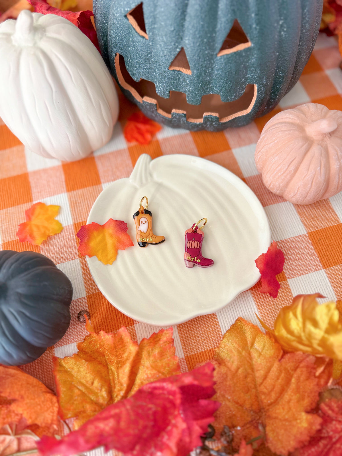 Spooky spurs | Clay pet id tag