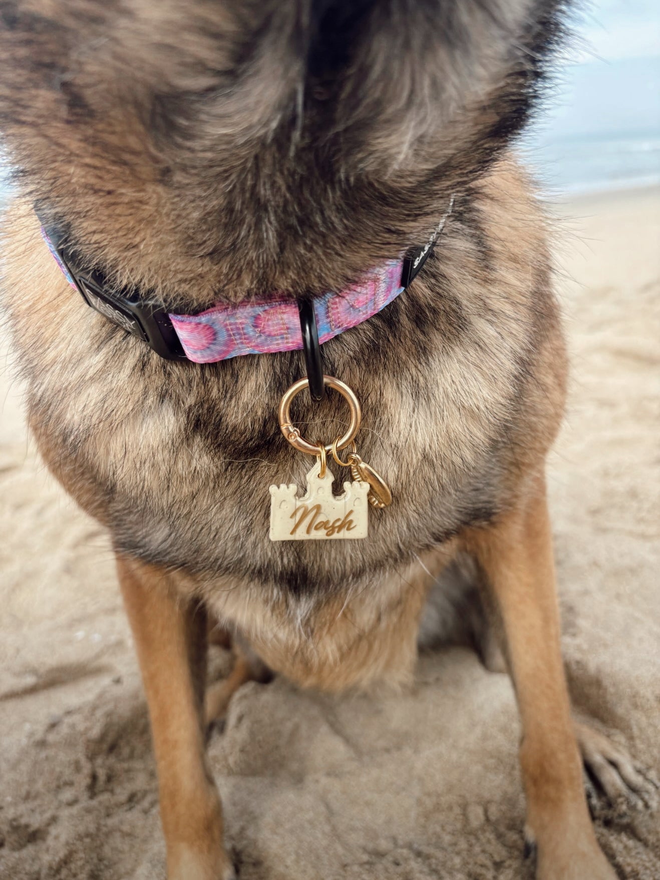 Sand Castle | clay pet id tag
