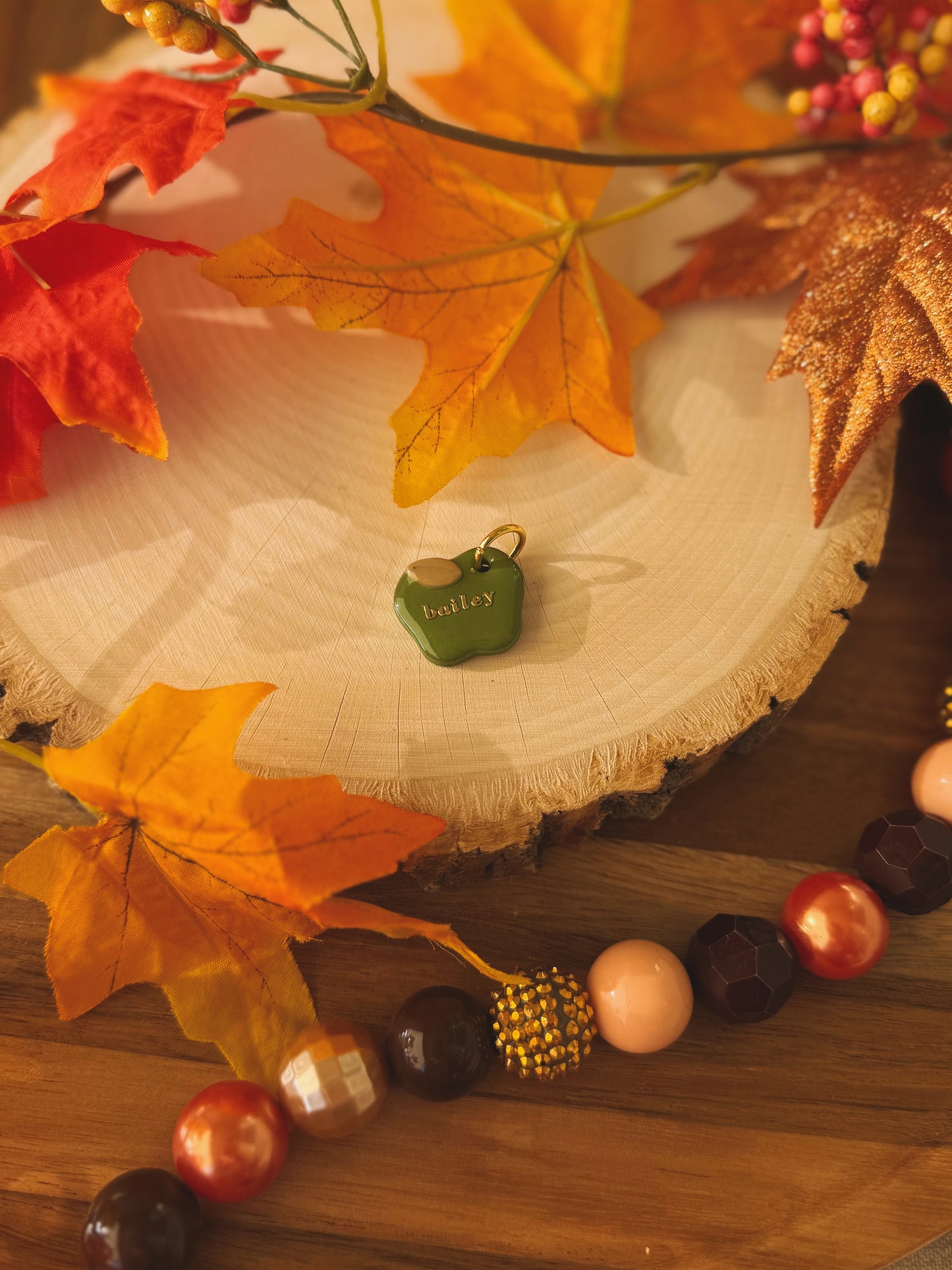 crisp apple | clay pet id tag