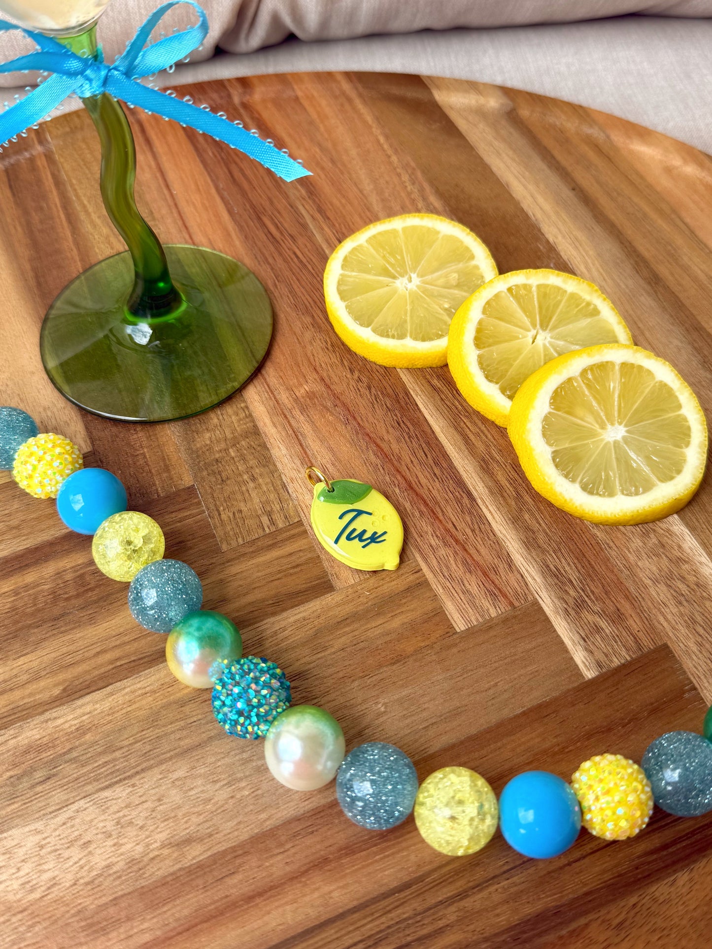 Lemon | clay pet id tag