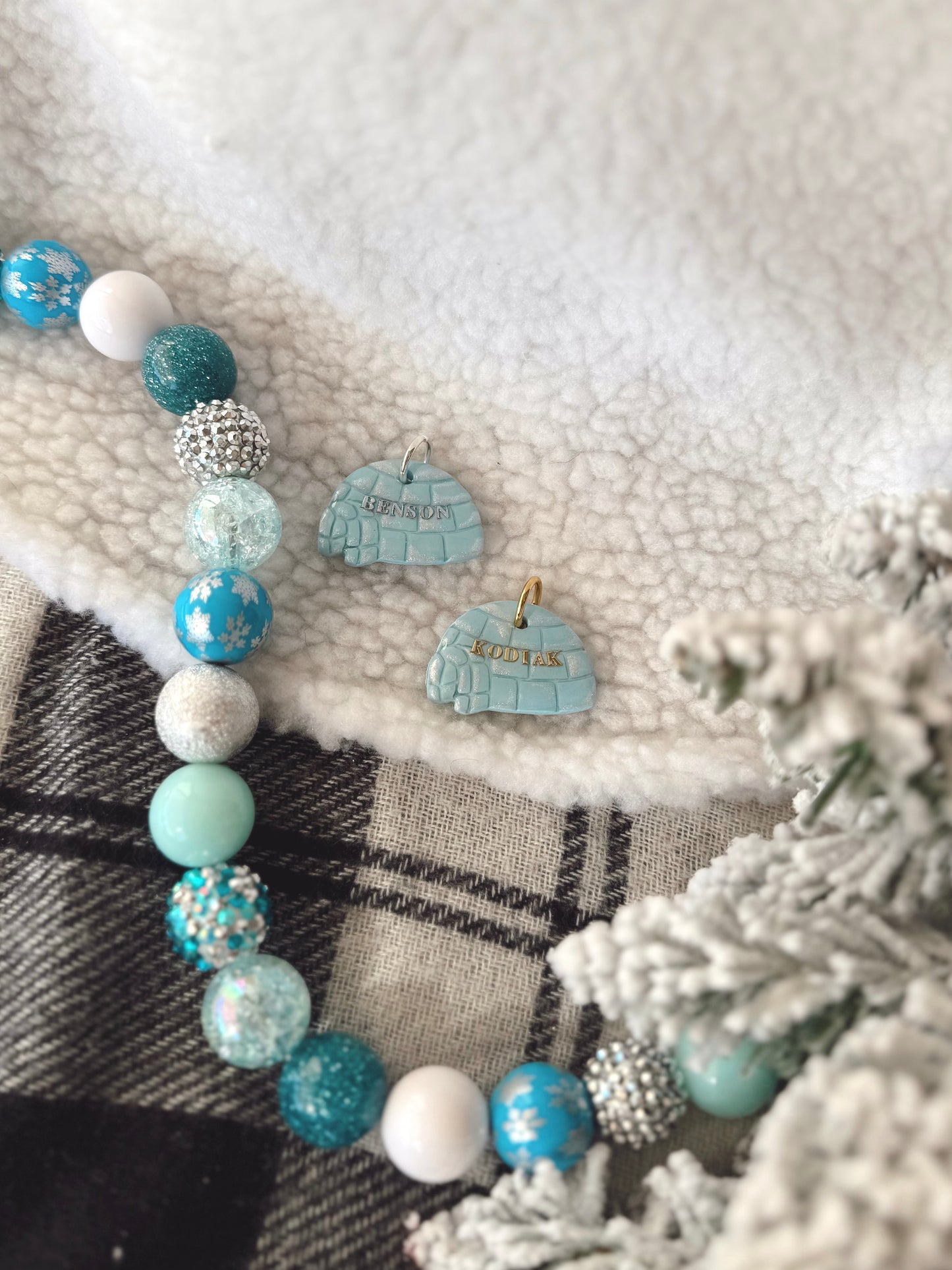 winter wonderland | beaded pet necklace