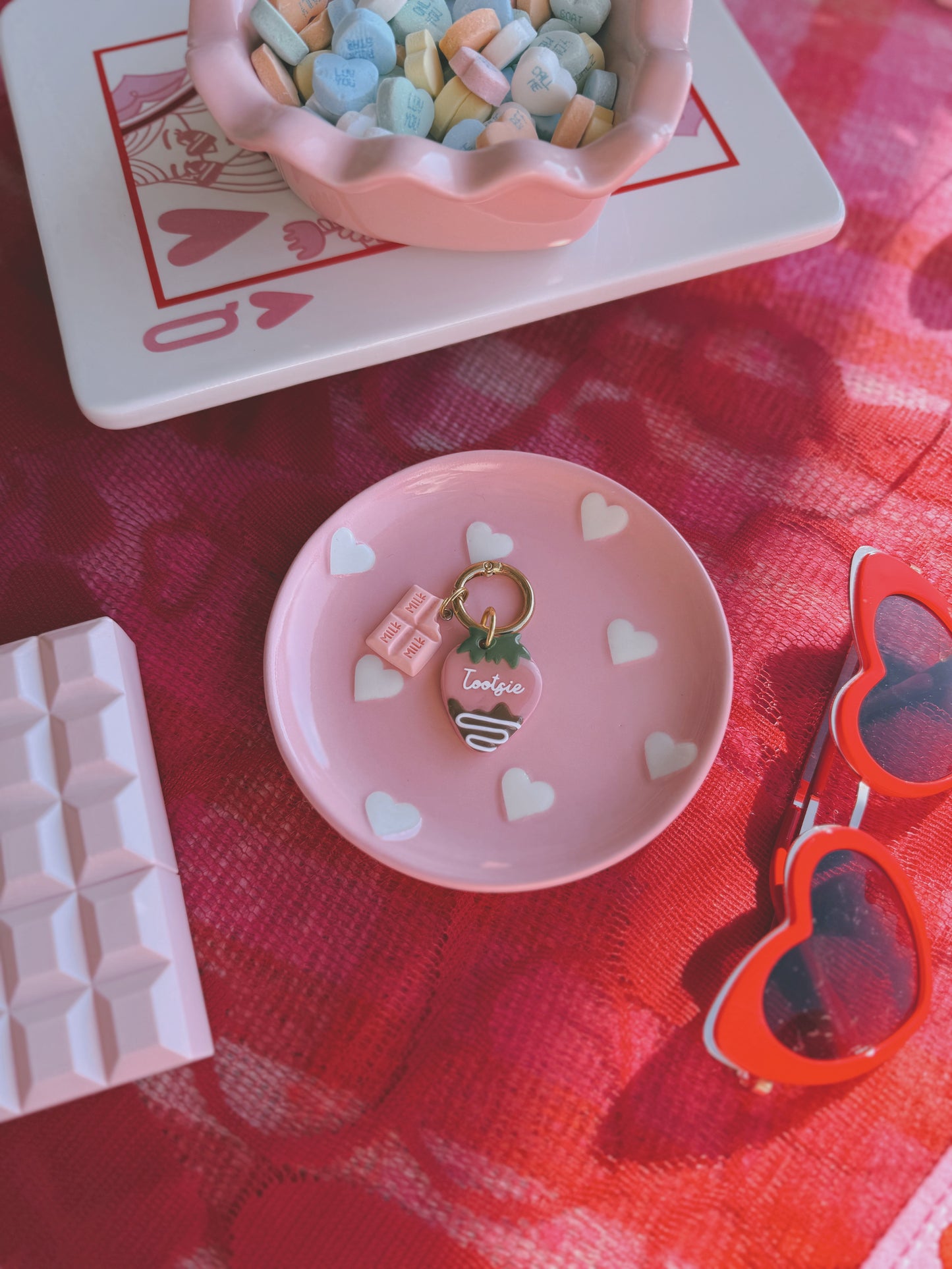 chocolate strawberry | clay pet id tag