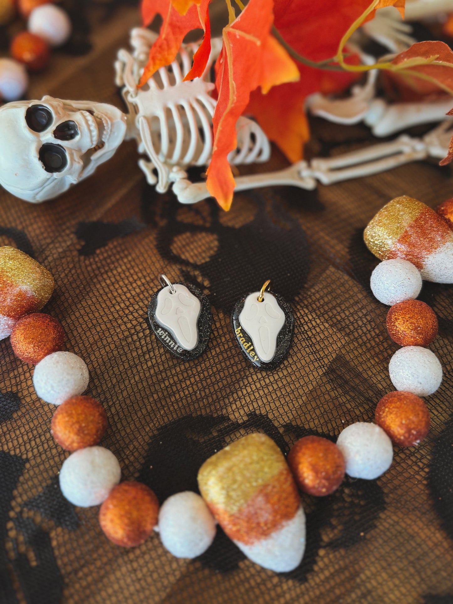 spooky mask | clay pet id tag