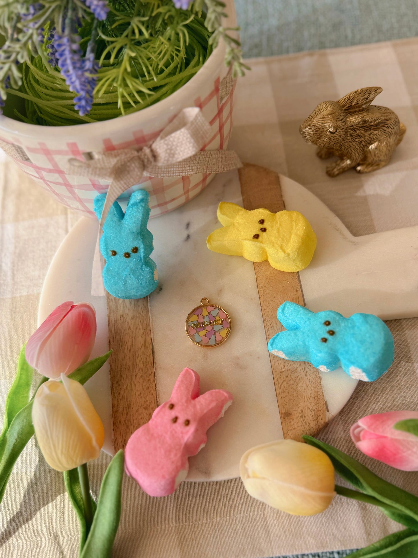 marshmallow bunny | resin pet id tag