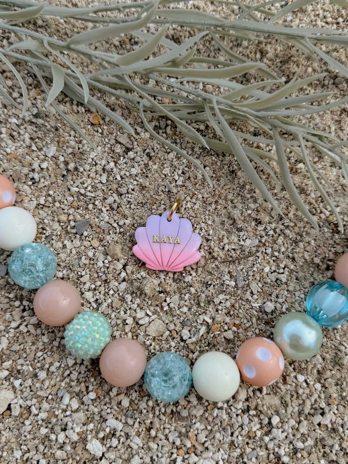 ombré sea shell | clay pet id tag