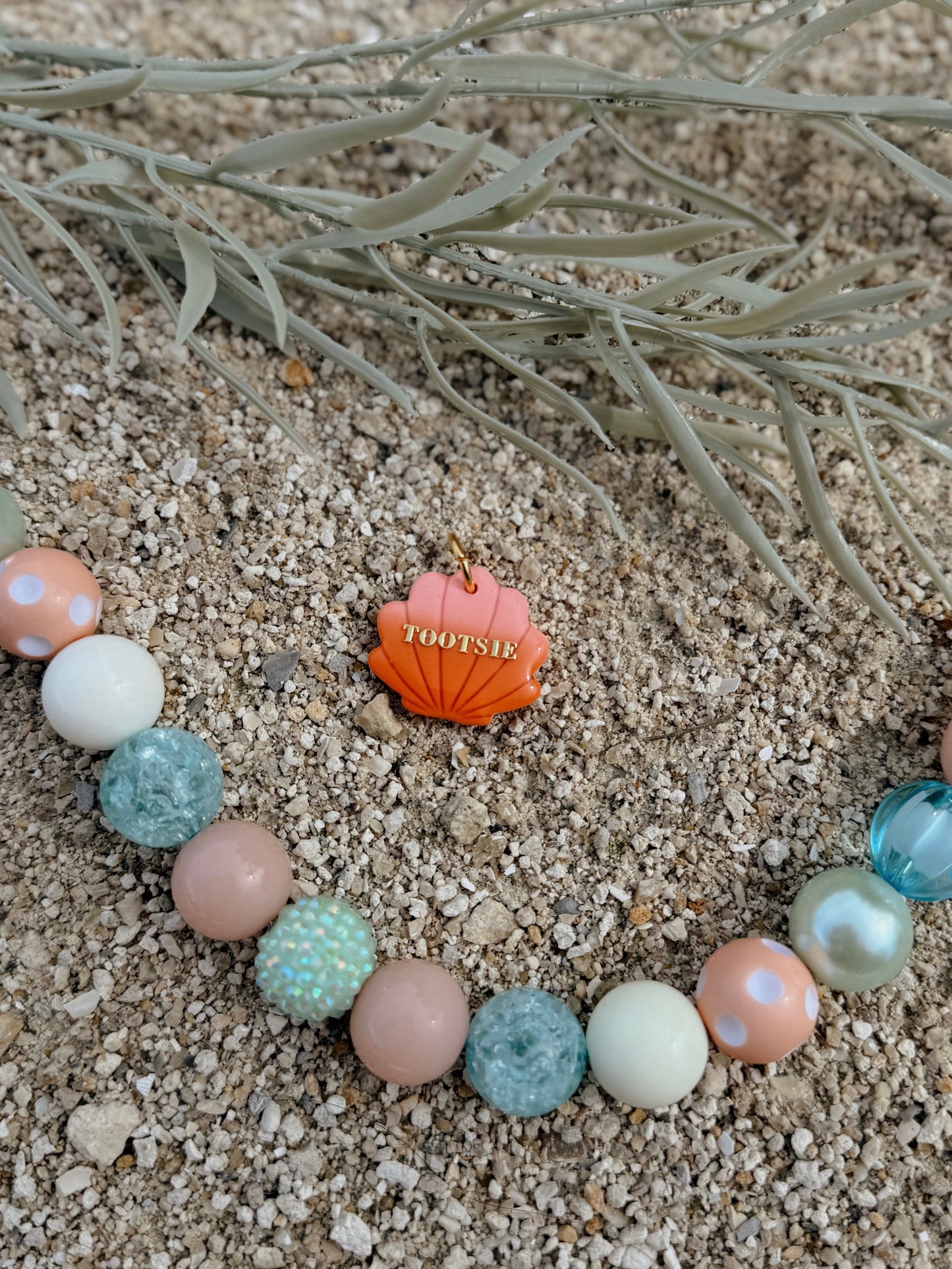 ombré sea shell | clay pet id tag