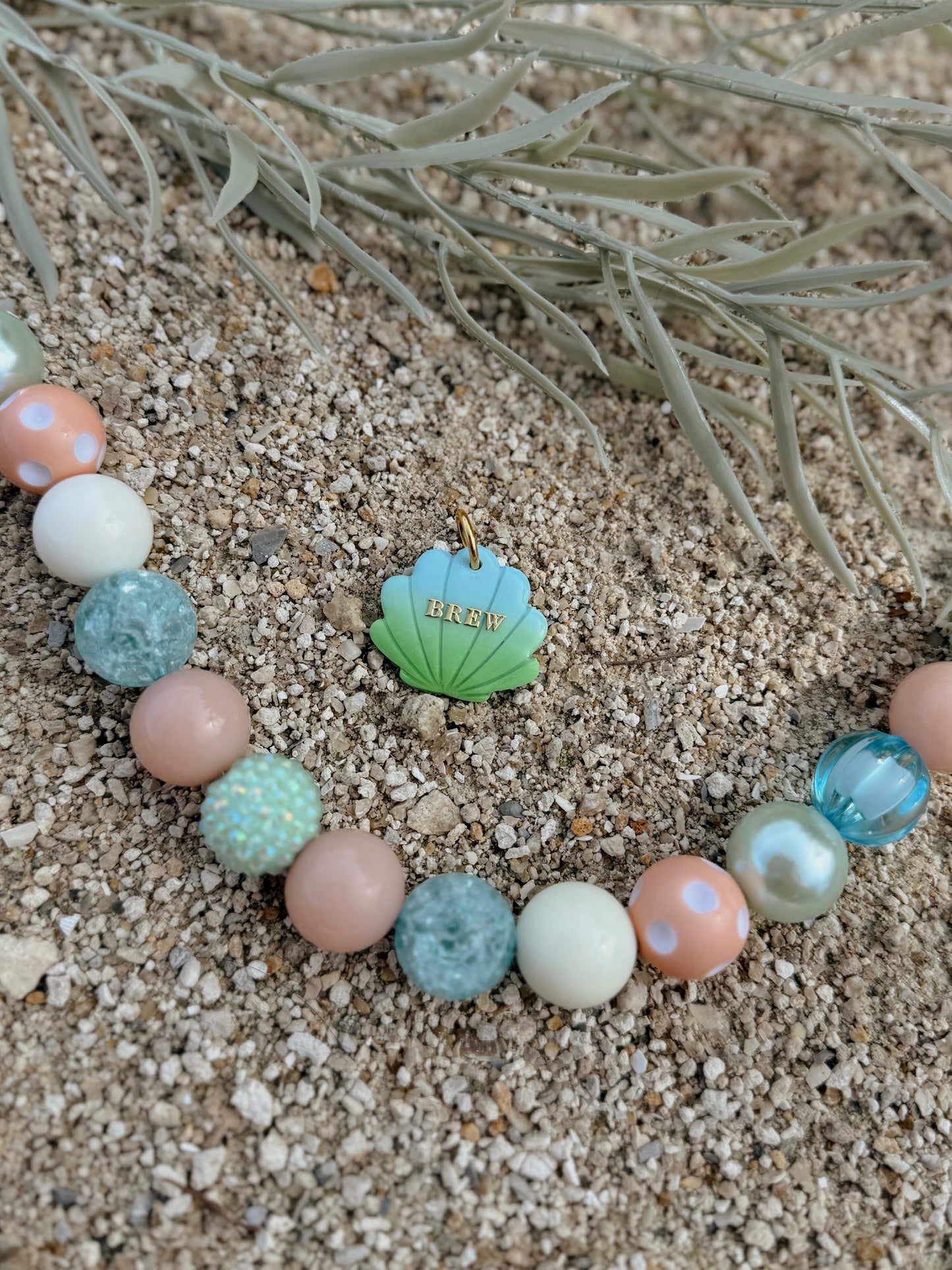 ombré sea shell | clay pet id tag