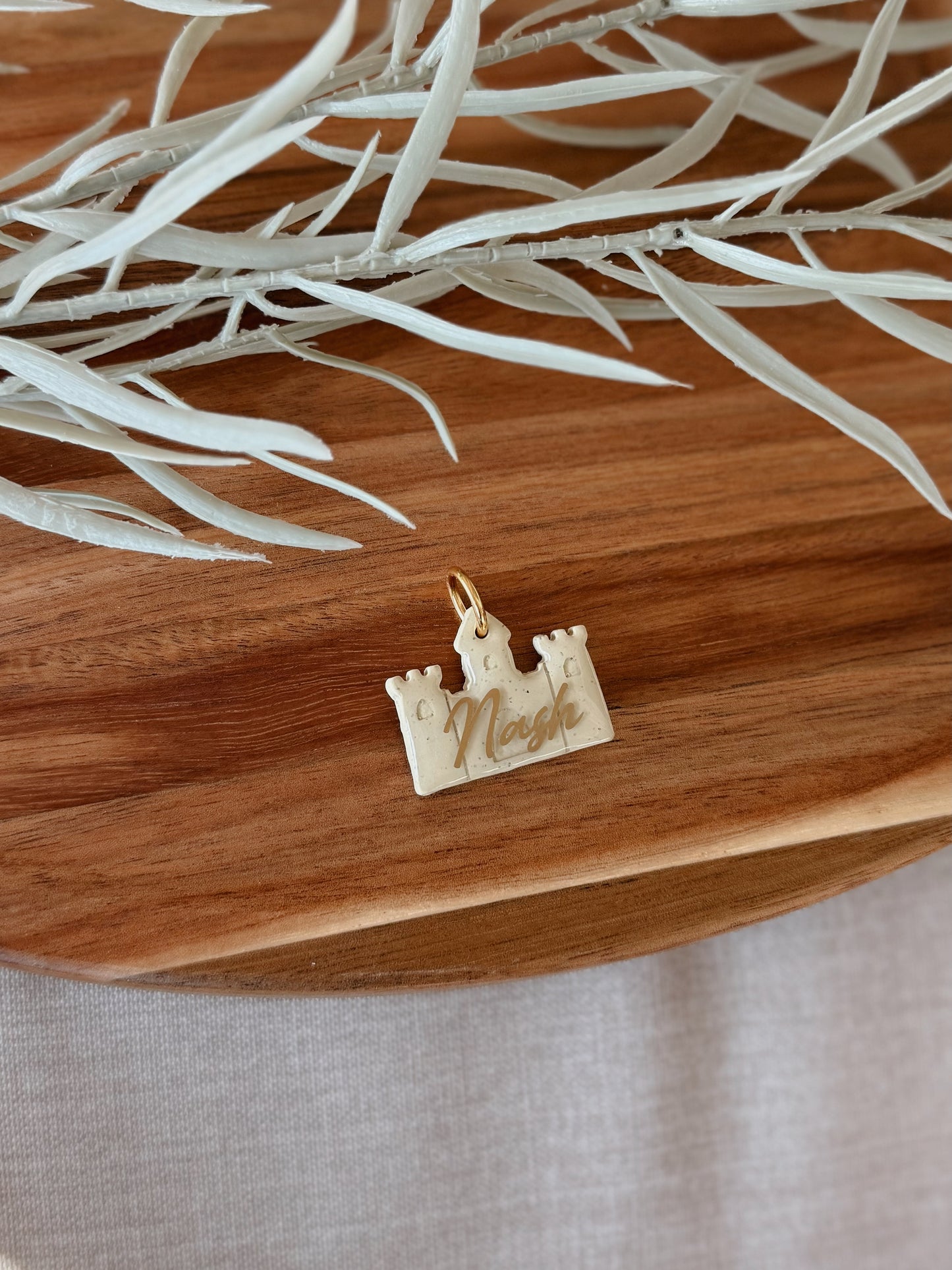Sand Castle | clay pet id tag