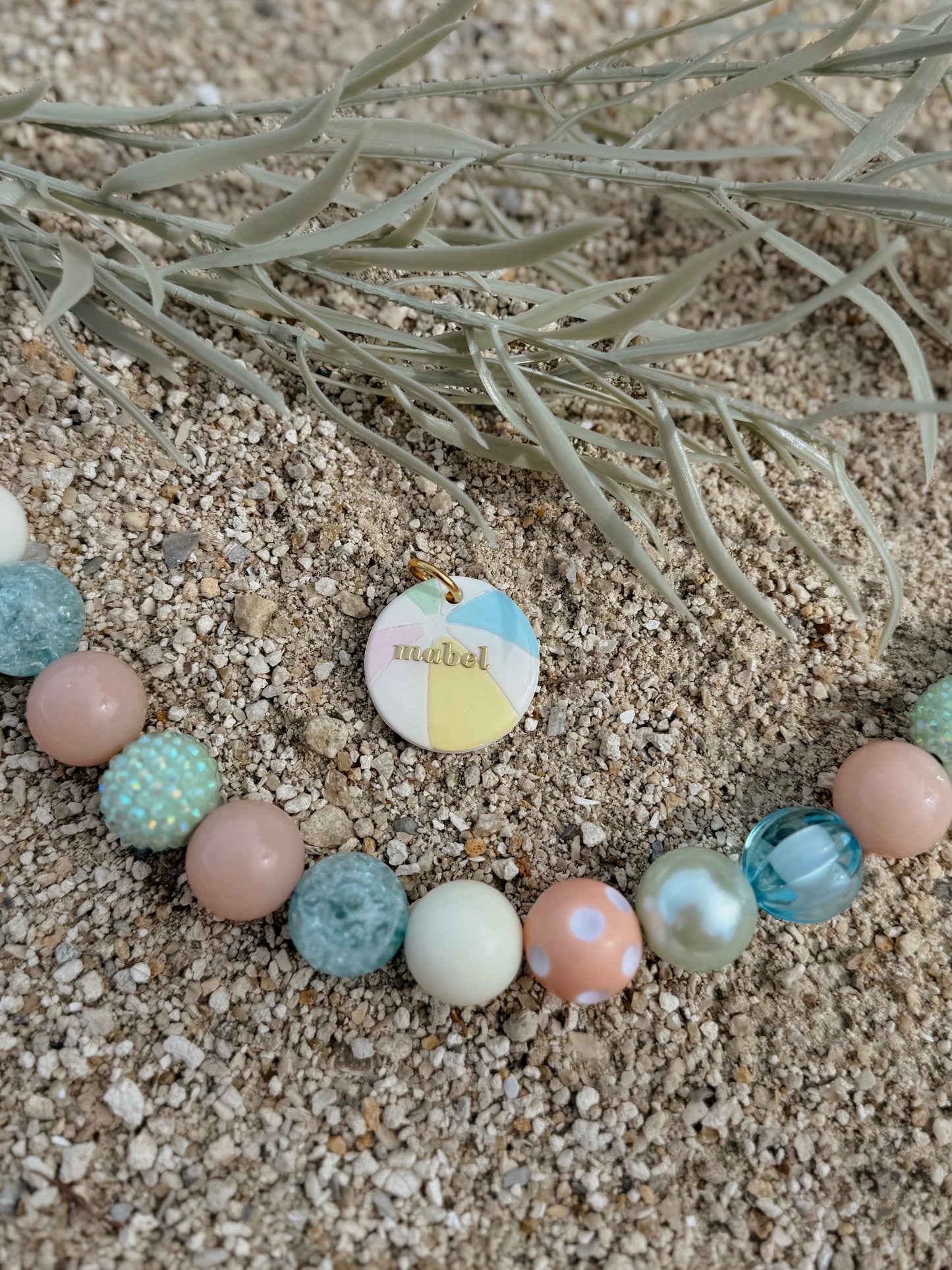 beach ball | clay pet id tag