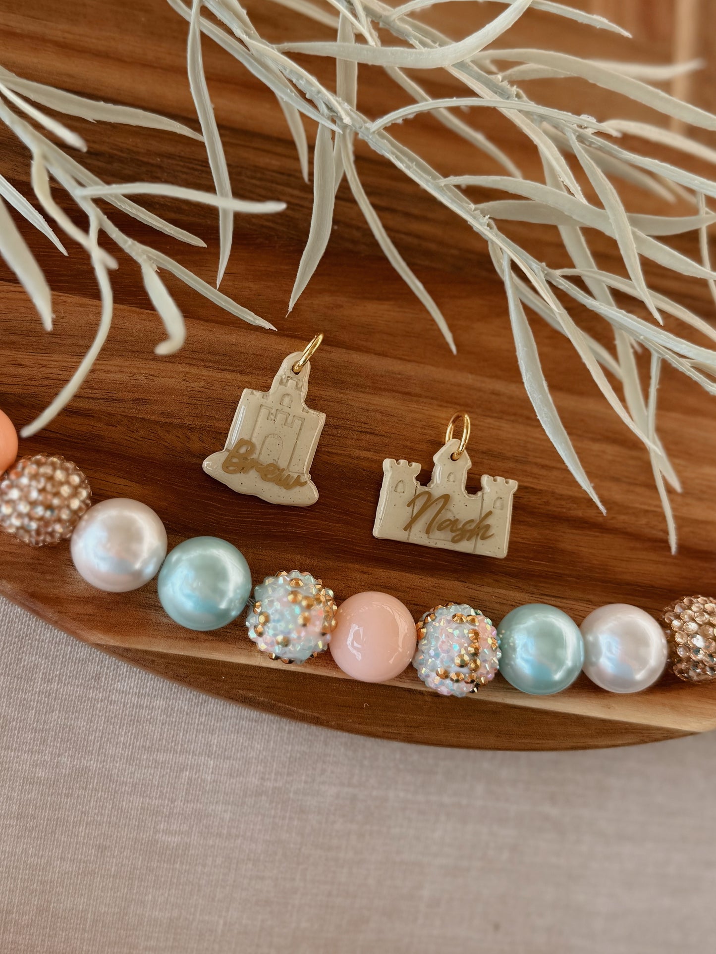 Sand Castle | clay pet id tag