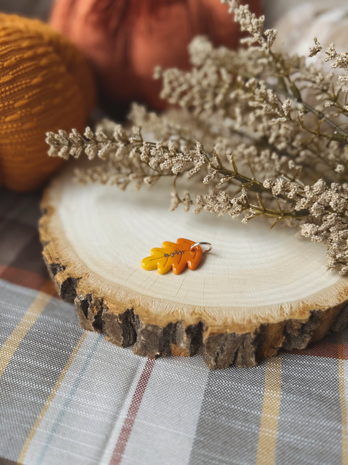 oak leaf | clay pet id tag