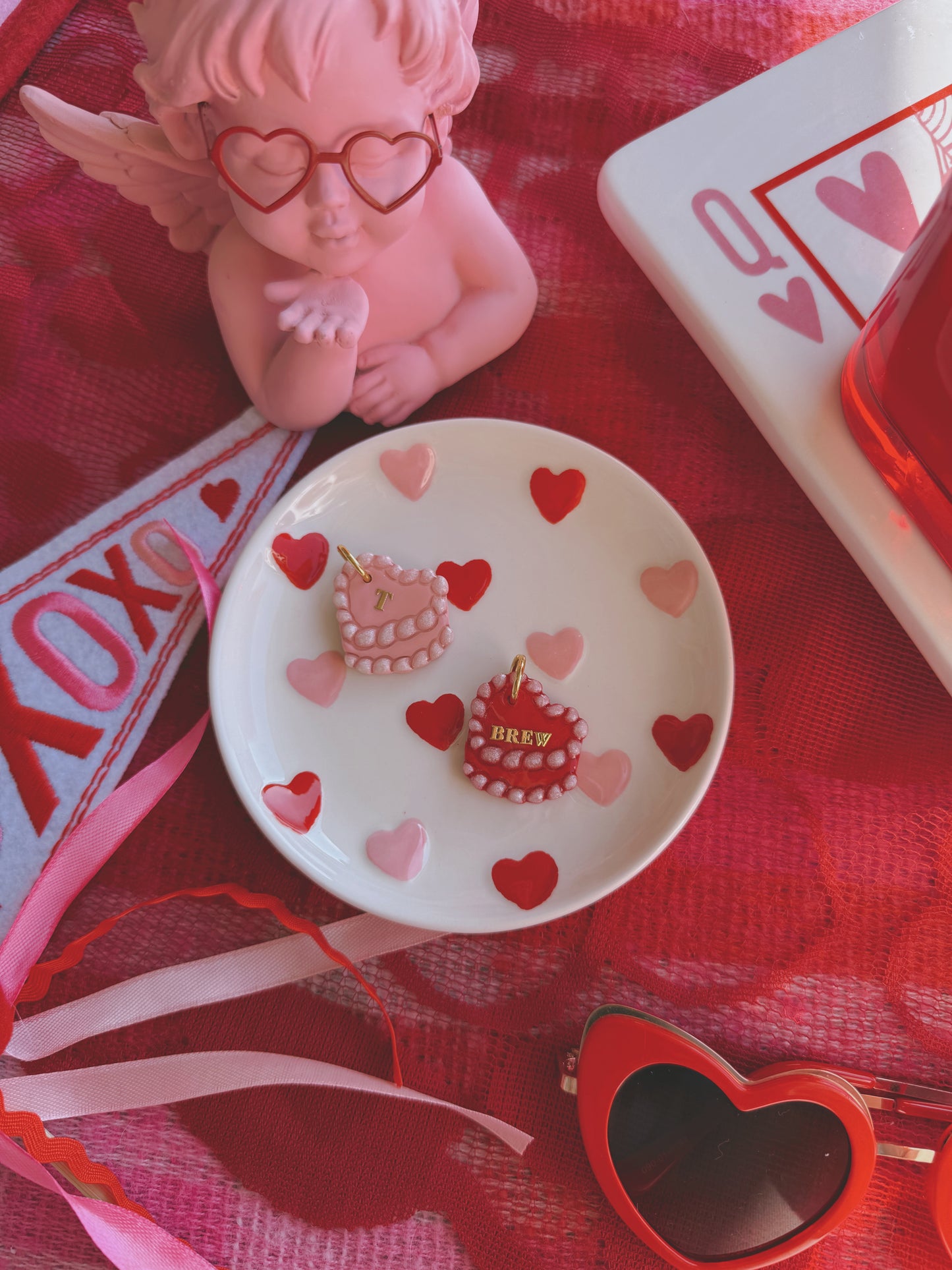 heart cake | clay pet id tag