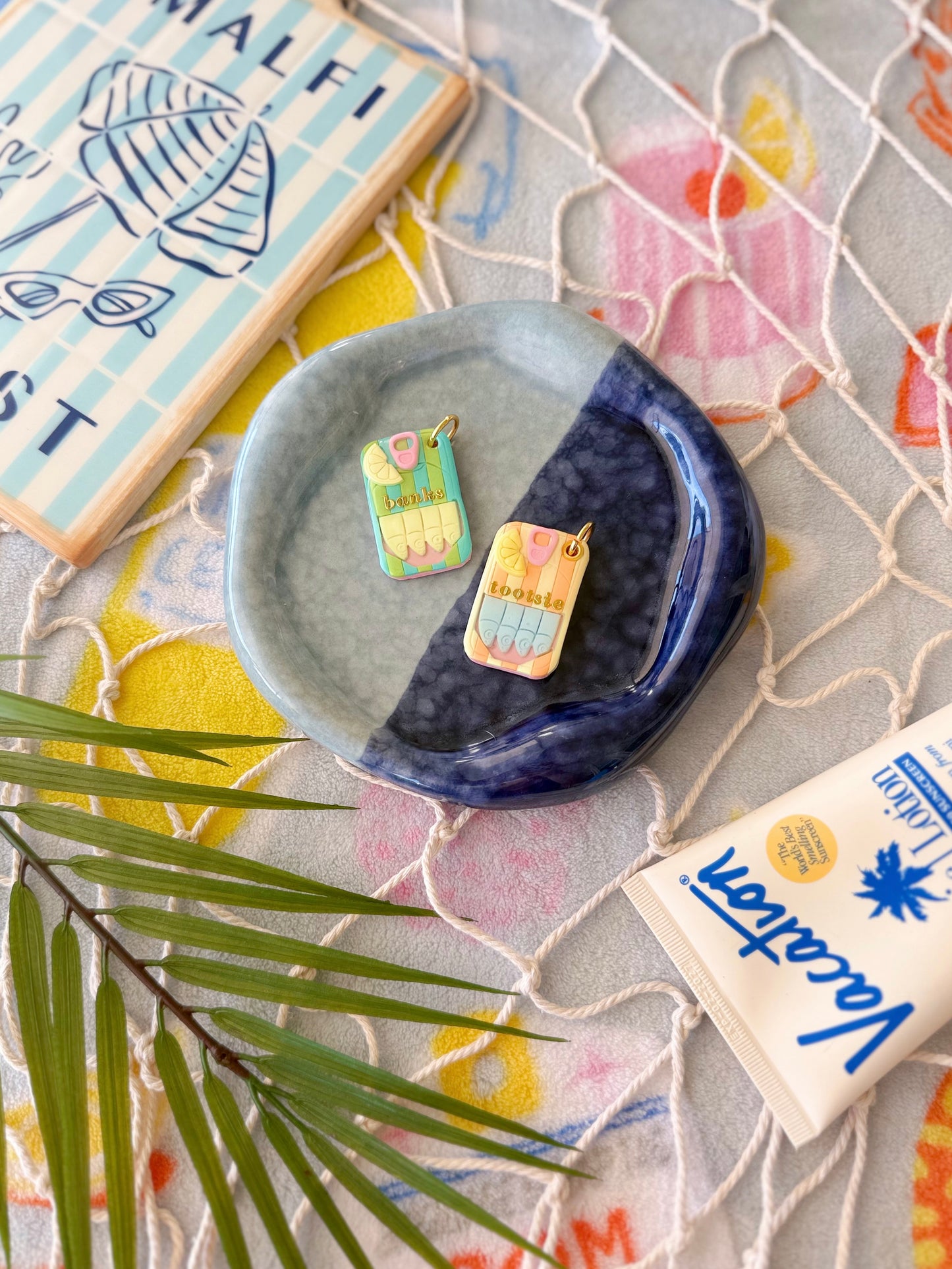 sardines & citrus | Clay pet id tag