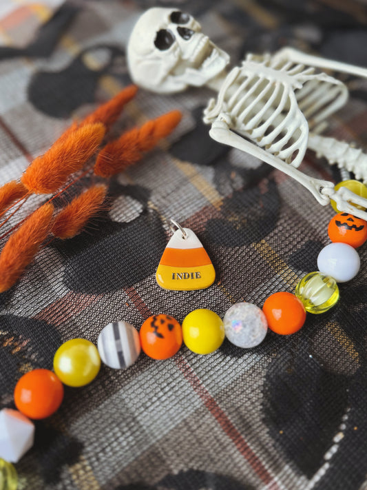 candy corn | clay pet id tag