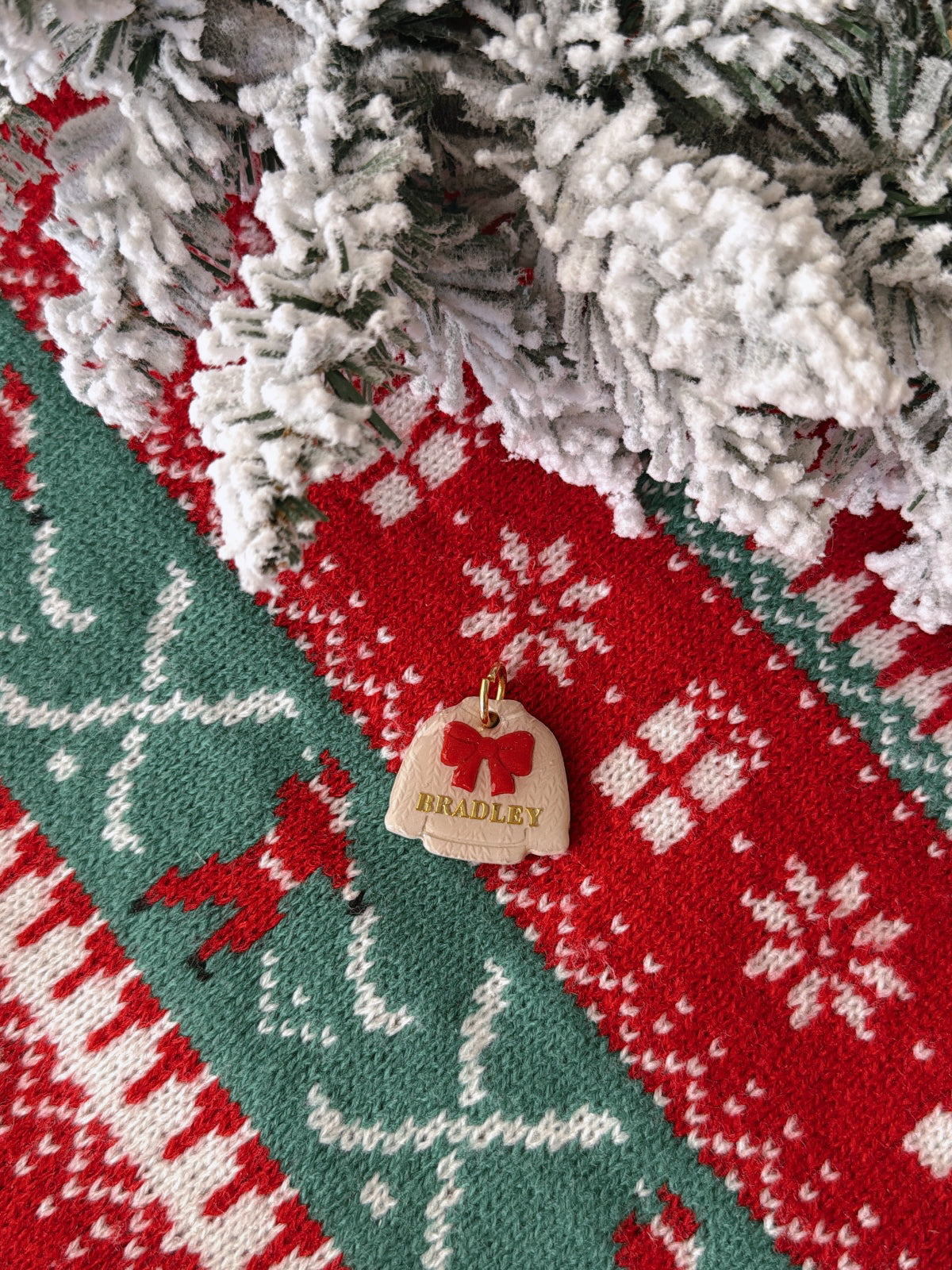 holiday sweater | clay pet id tag