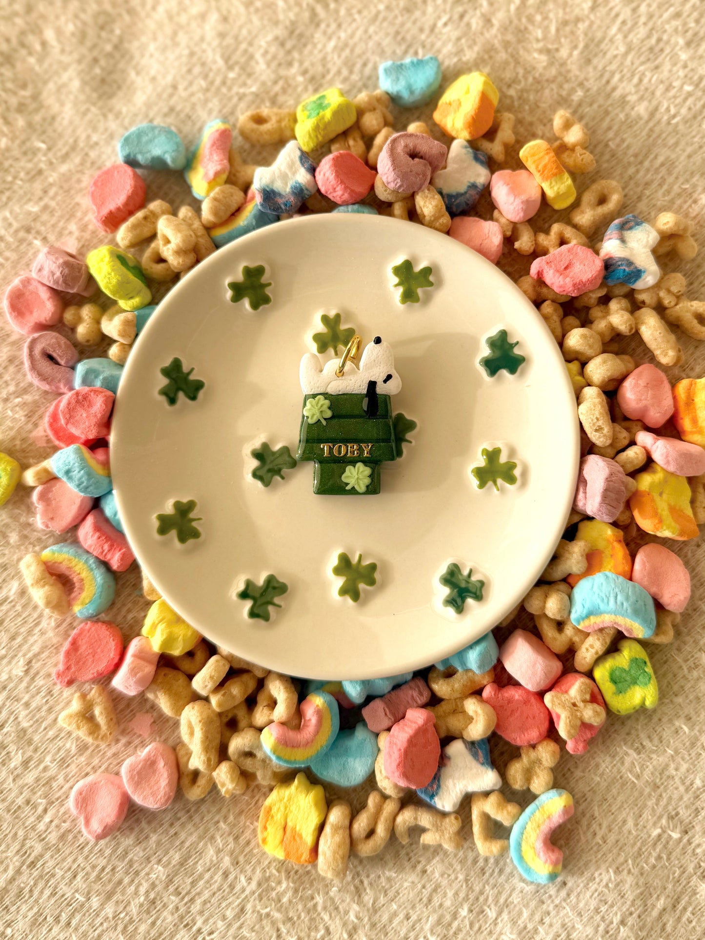 Lucky beagle | clay pet id tag