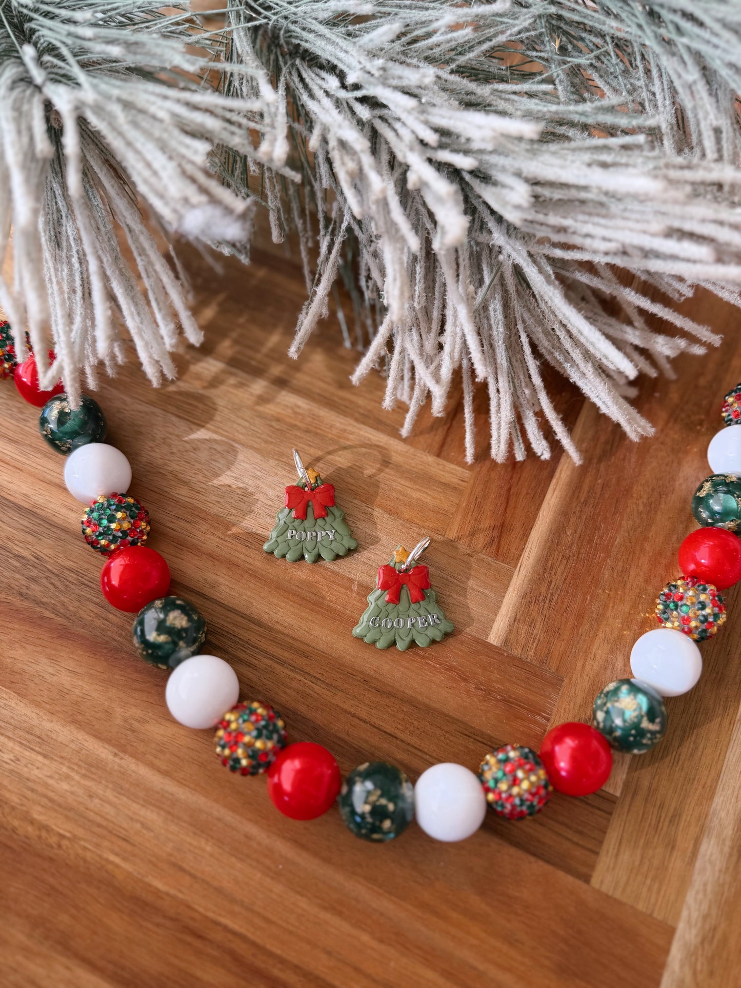 evergreen tree | clay pet id tag