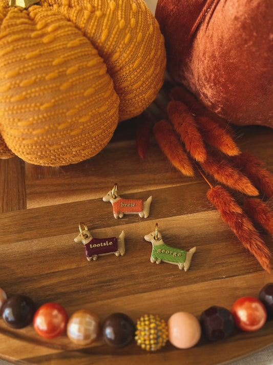 cozy doxie | clay pet id tag