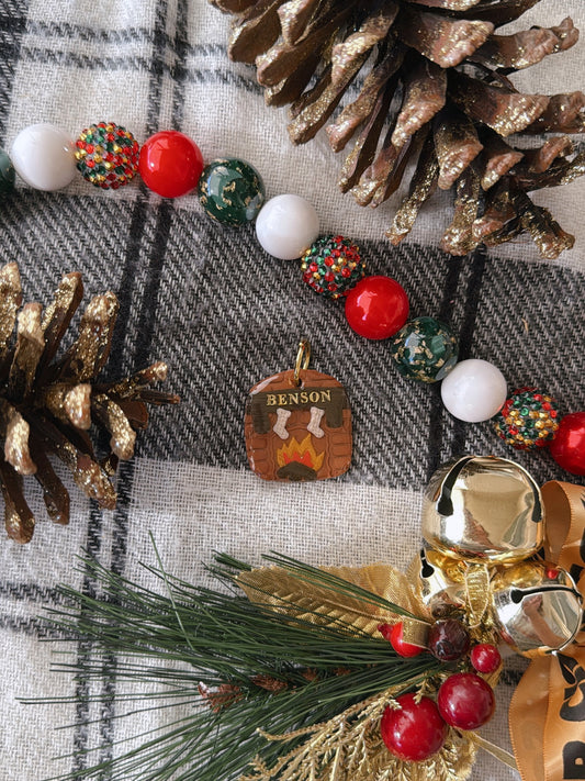 fireplace | clay pet id tag