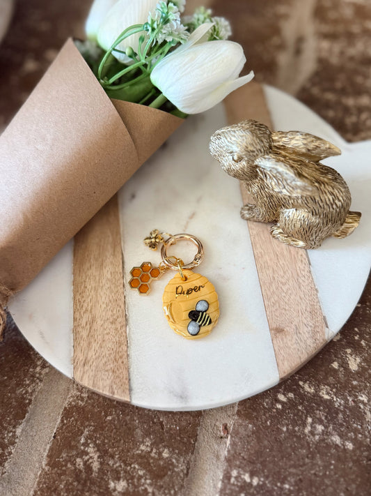 Beehive | clay pet id tag