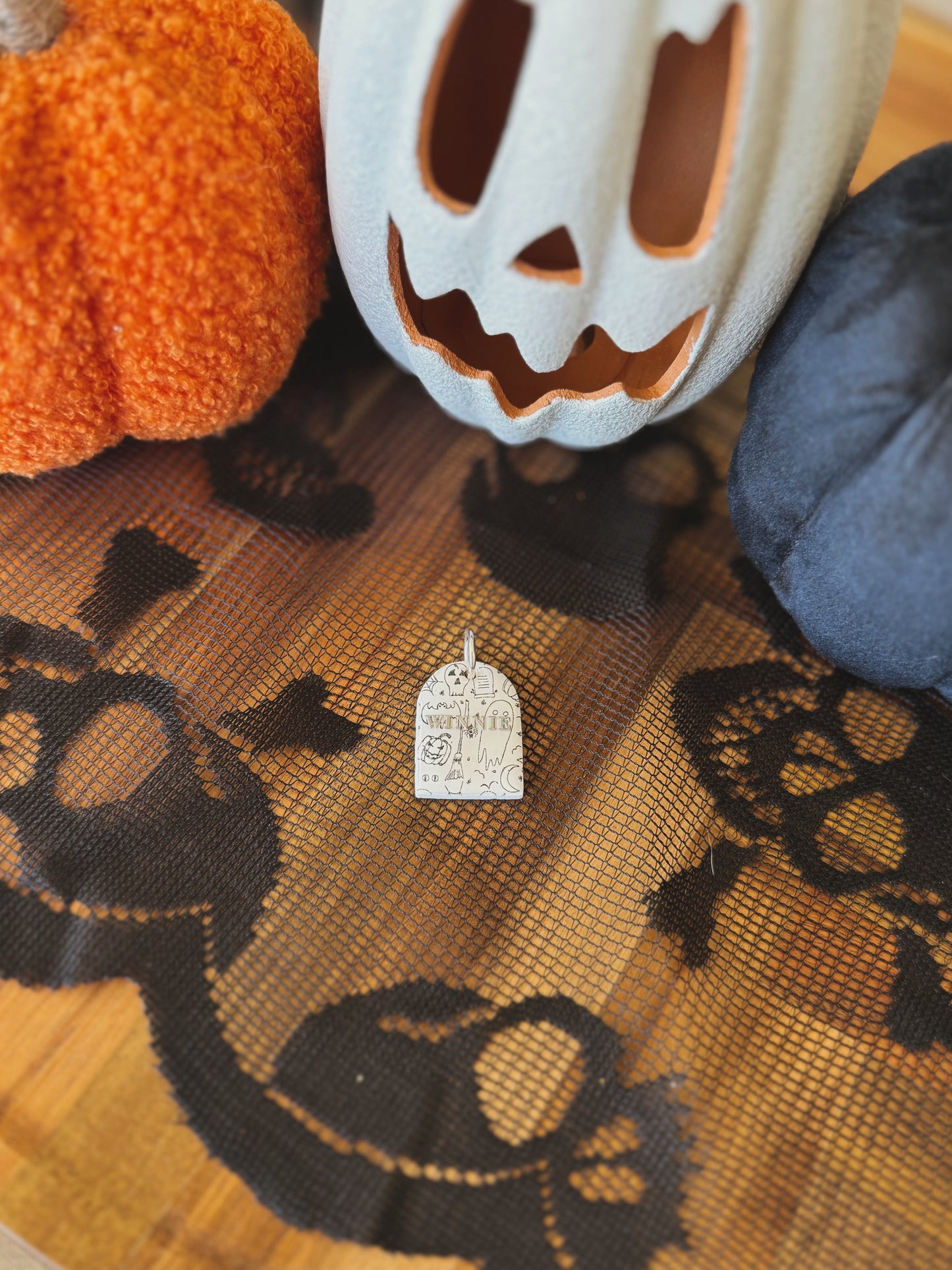 spooky arch | clay pet id tag