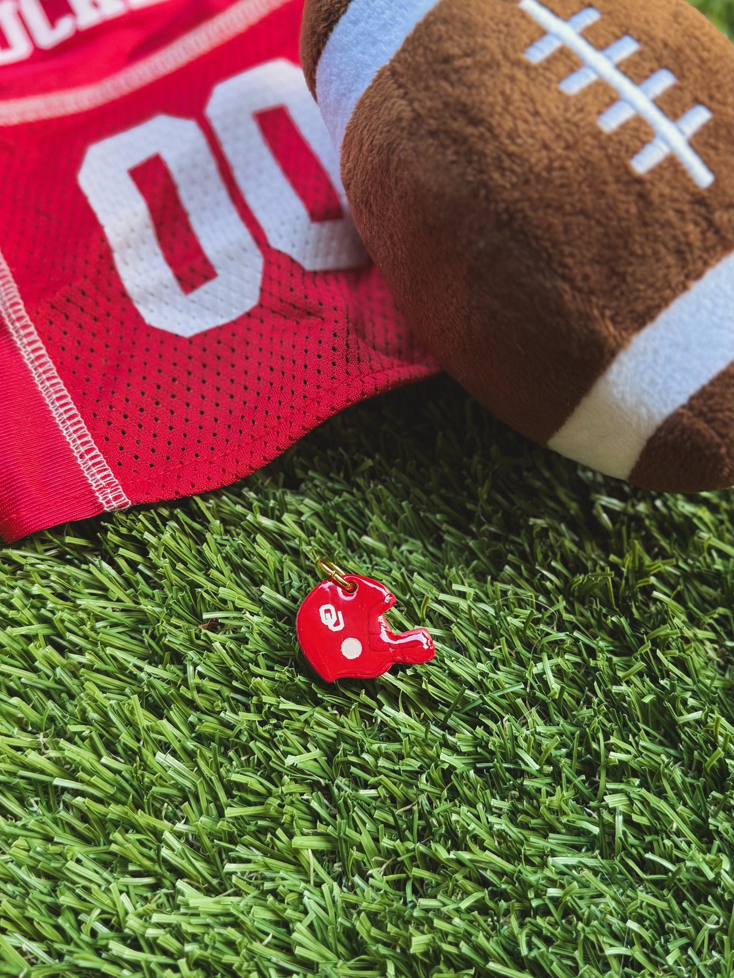 football helmet | clay pet id tag