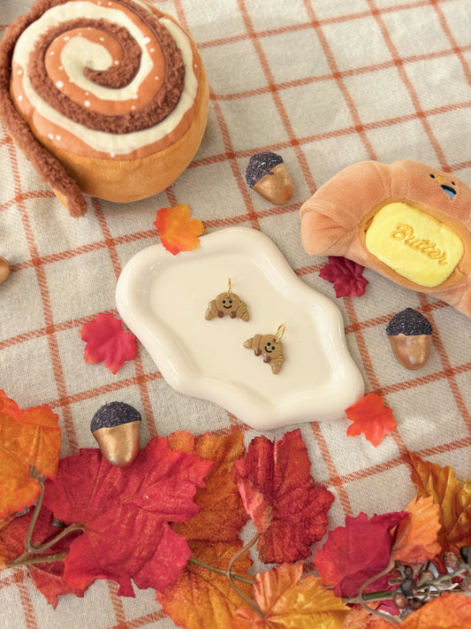 Cute Croissant | Clay pet id tag