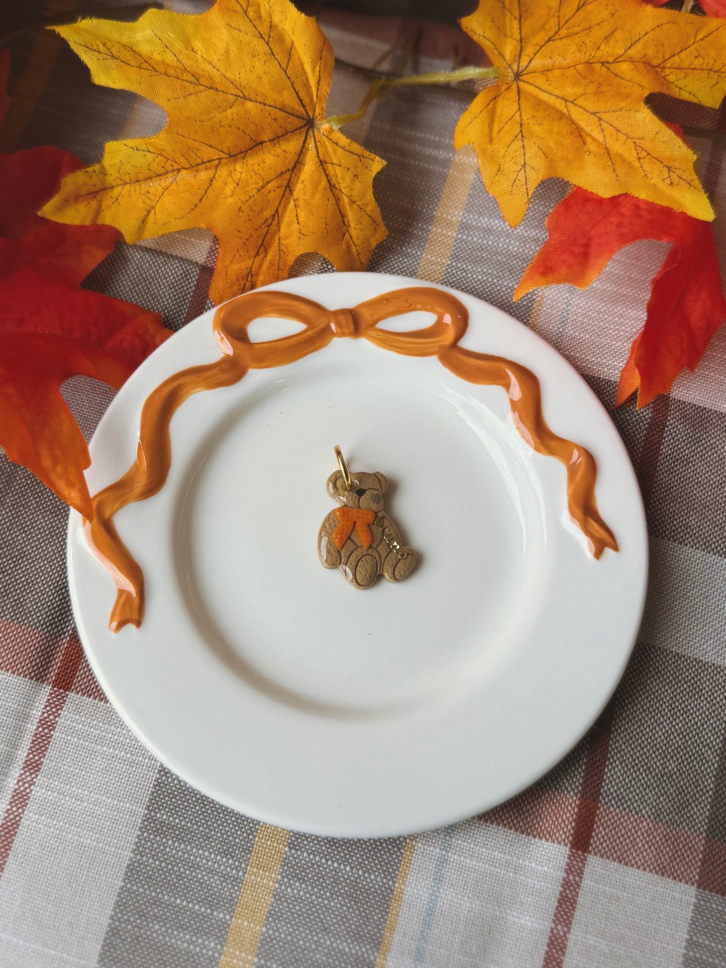 cozy teddy | clay pet id tag