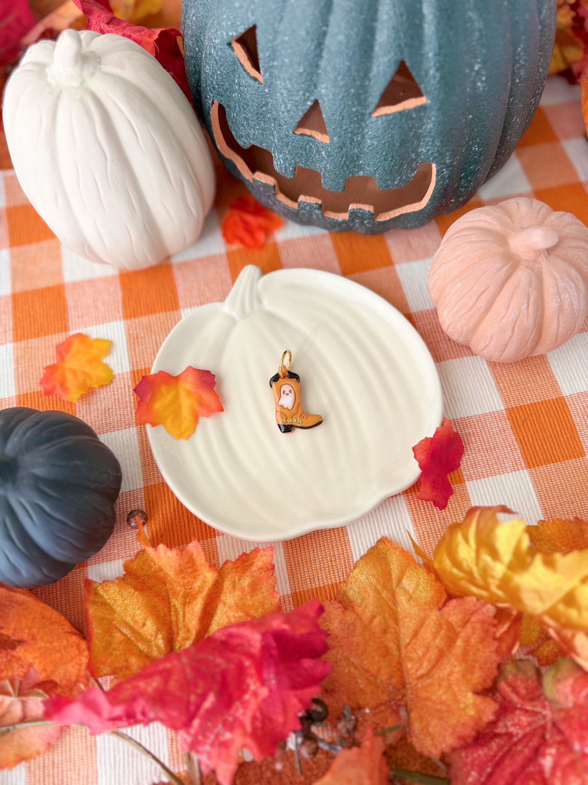 Spooky spurs | Clay pet id tag