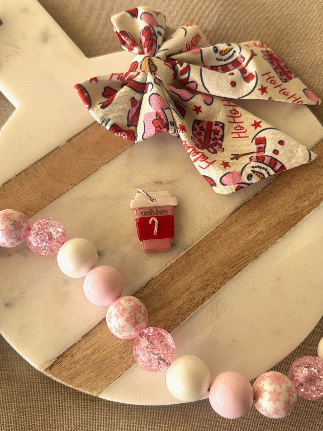 PINKmas | clay pet id tag