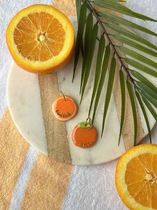 Orange | Clay pet id tag