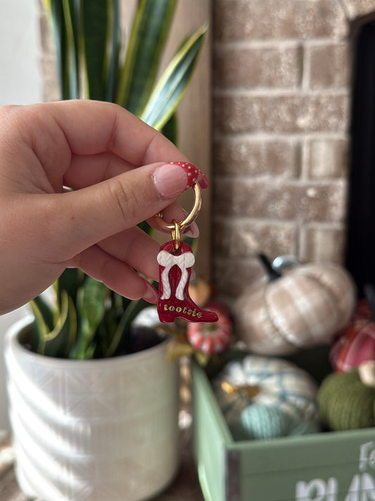 team boot | customizable clay pet id tag