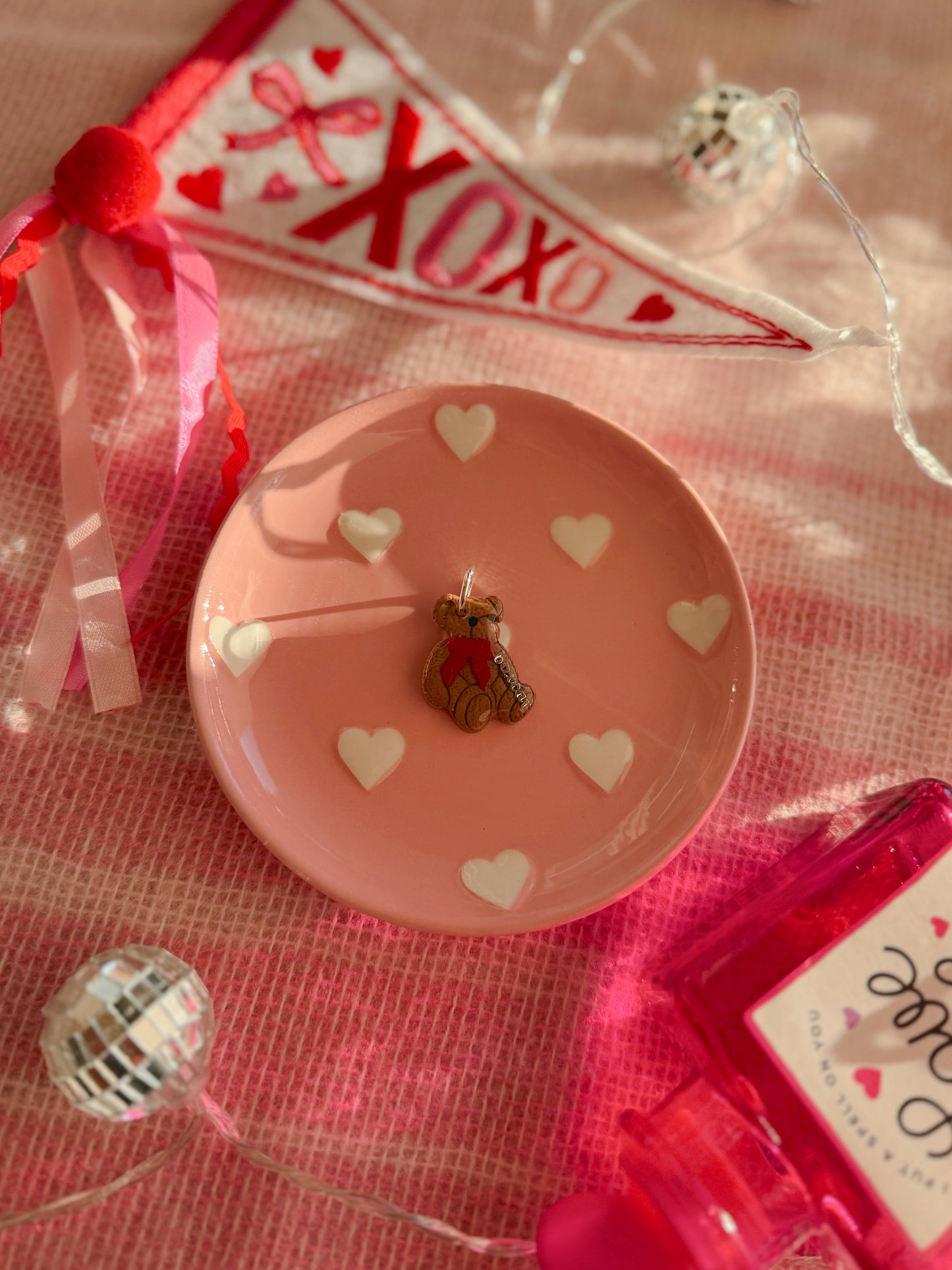 sweetheart teddy | clay pet id tag