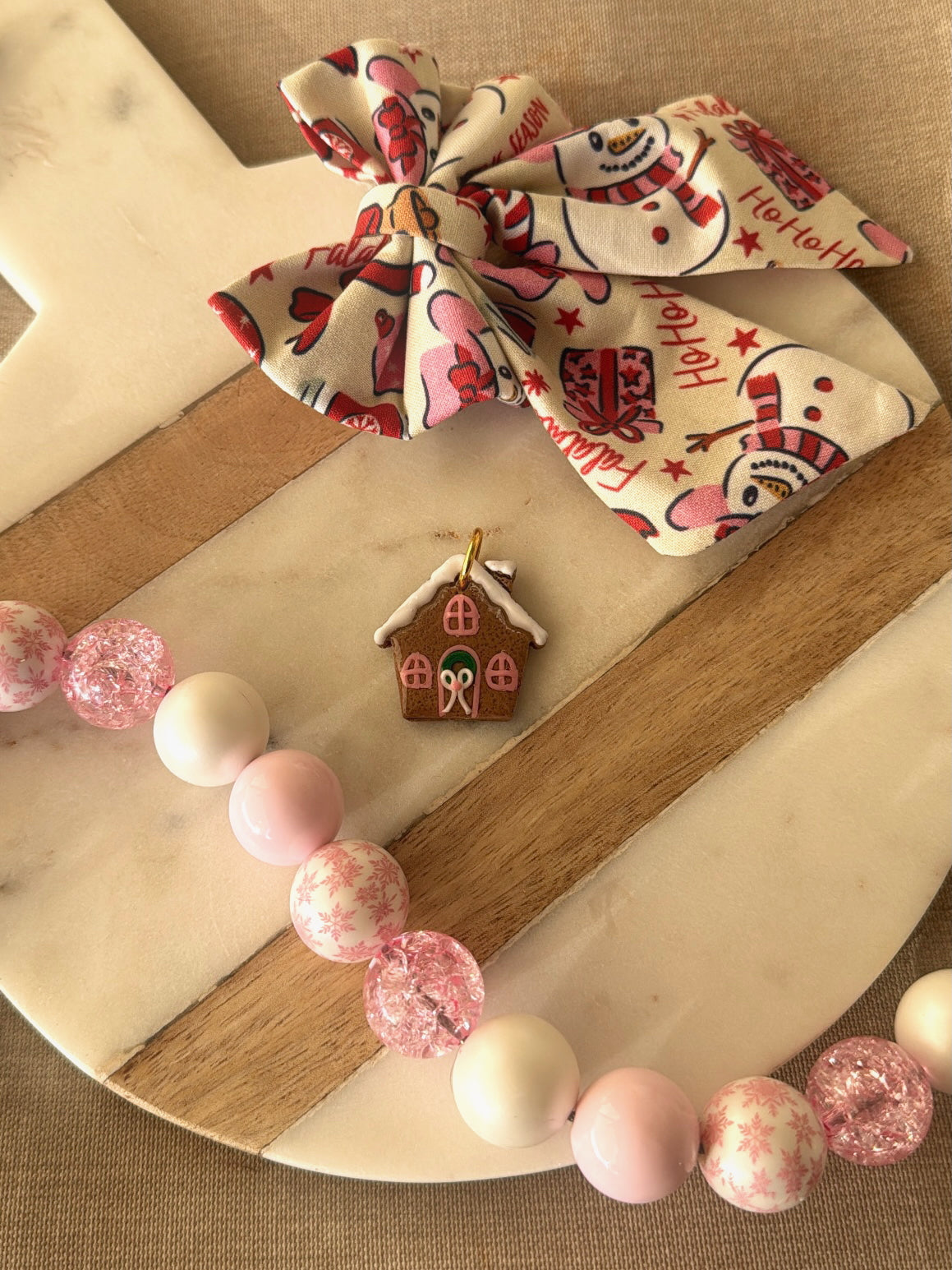 PINKmas | clay pet id tag