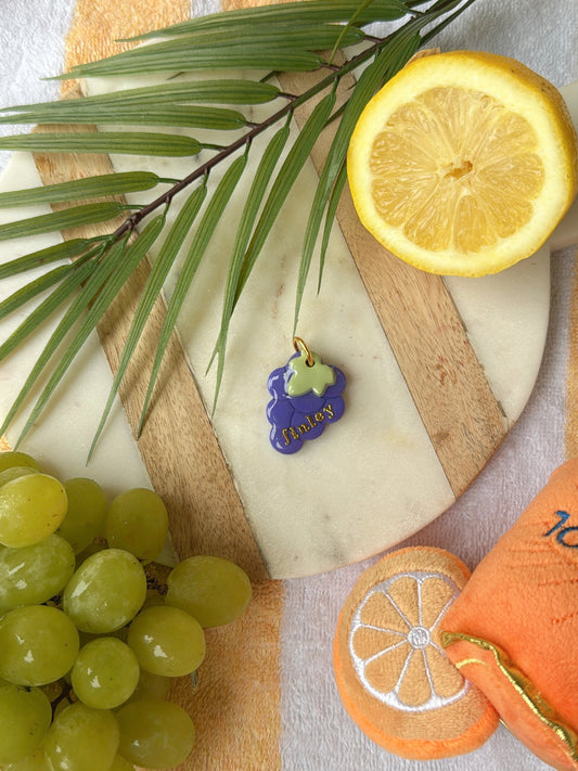 Grapes | Clay pet id tag