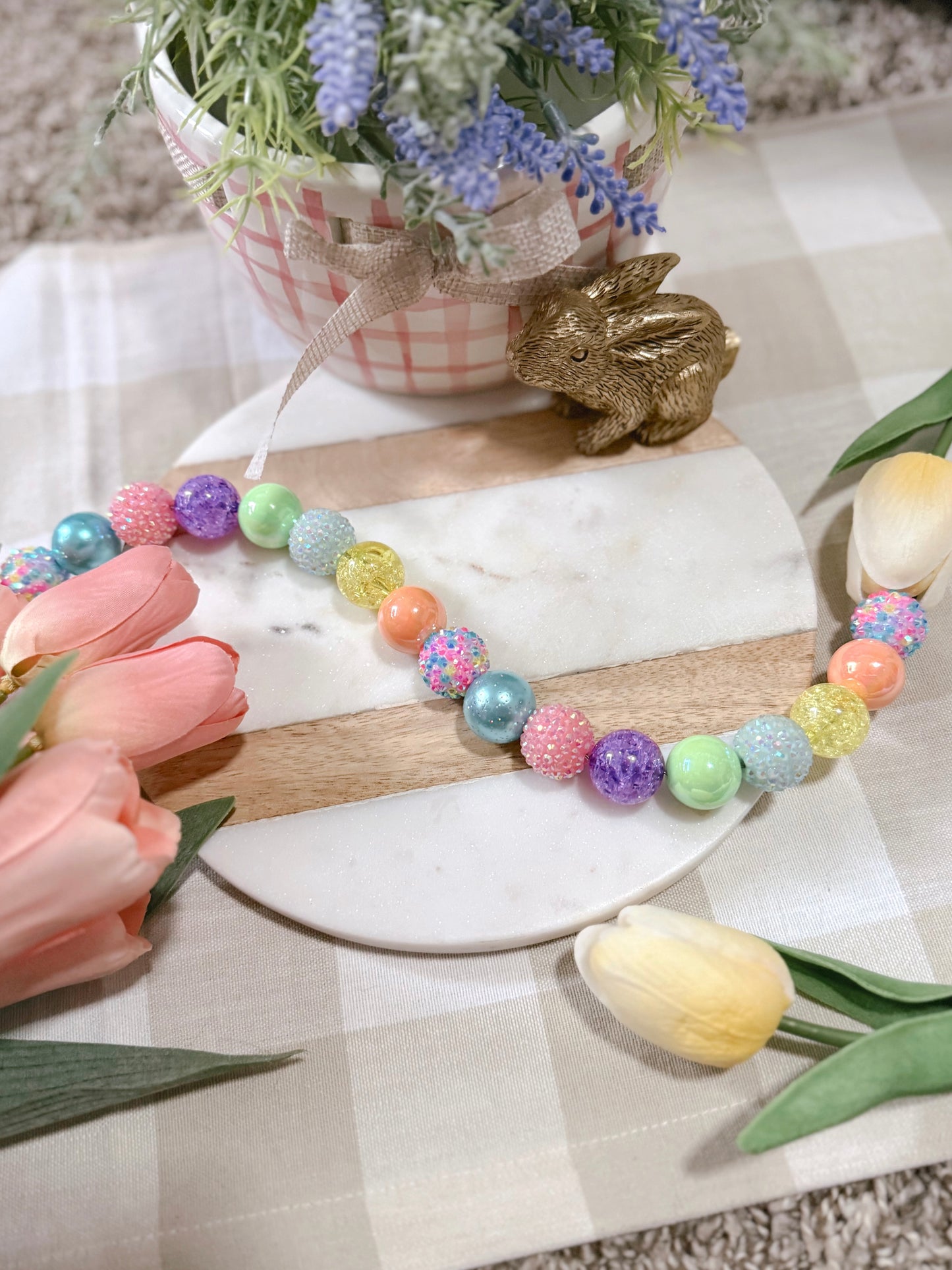 spring blooms | beaded pet necklace