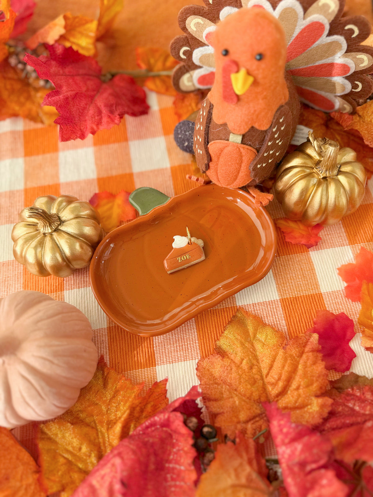 pumpkin pie slice | clay pet id tag