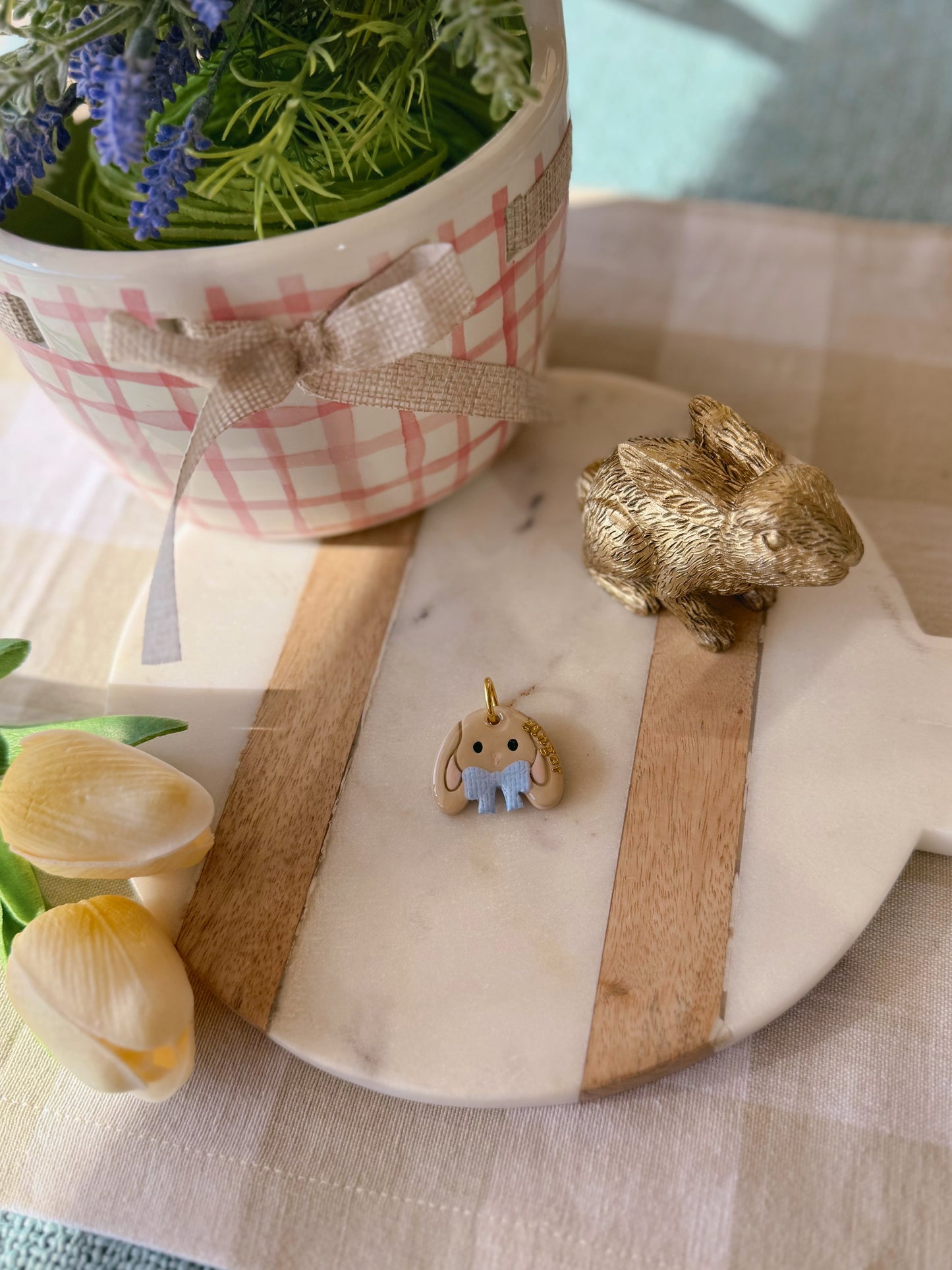 floppy bunny | clay pet id tag